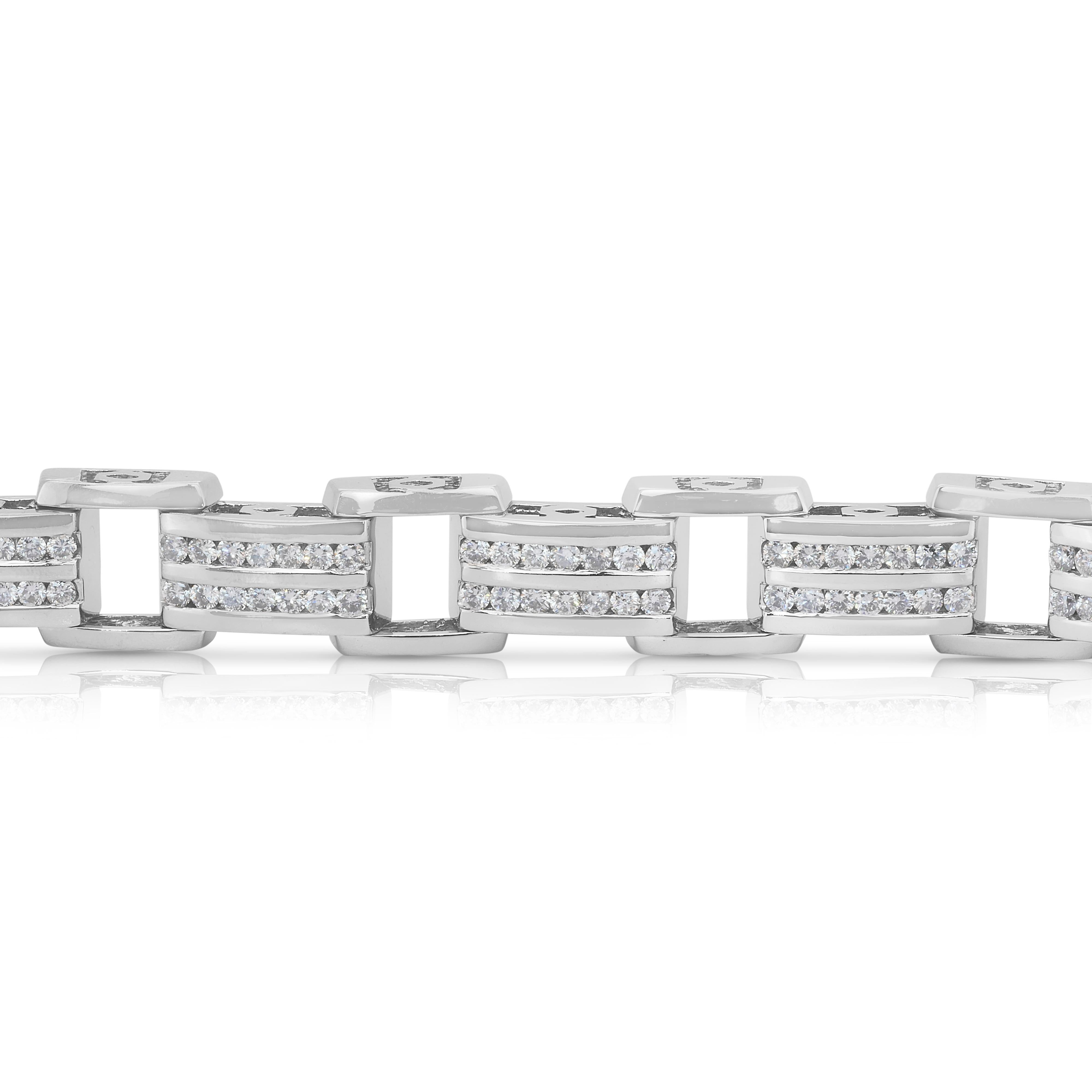Squisito bracciale con 4,01 carati di diamanti in oro bianco 14k - certificato IGI in vendita 3