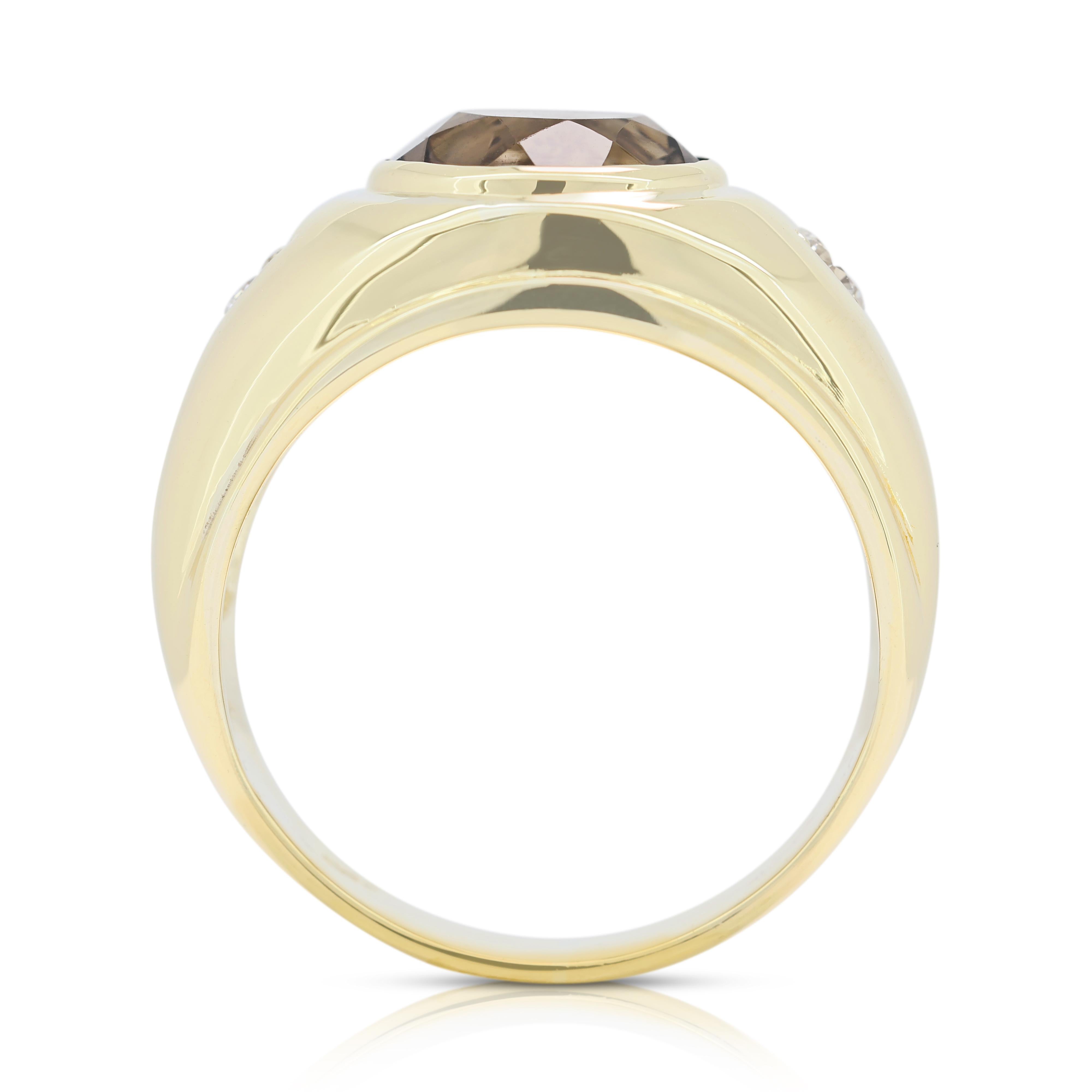 Exquise bague Dome en or jaune 14 carats et diamants de 4,3 carats en vente 2