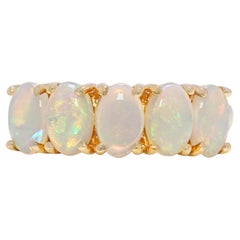 Exquisite 5-Stone Opal Ring in 18K Yellow Gold
