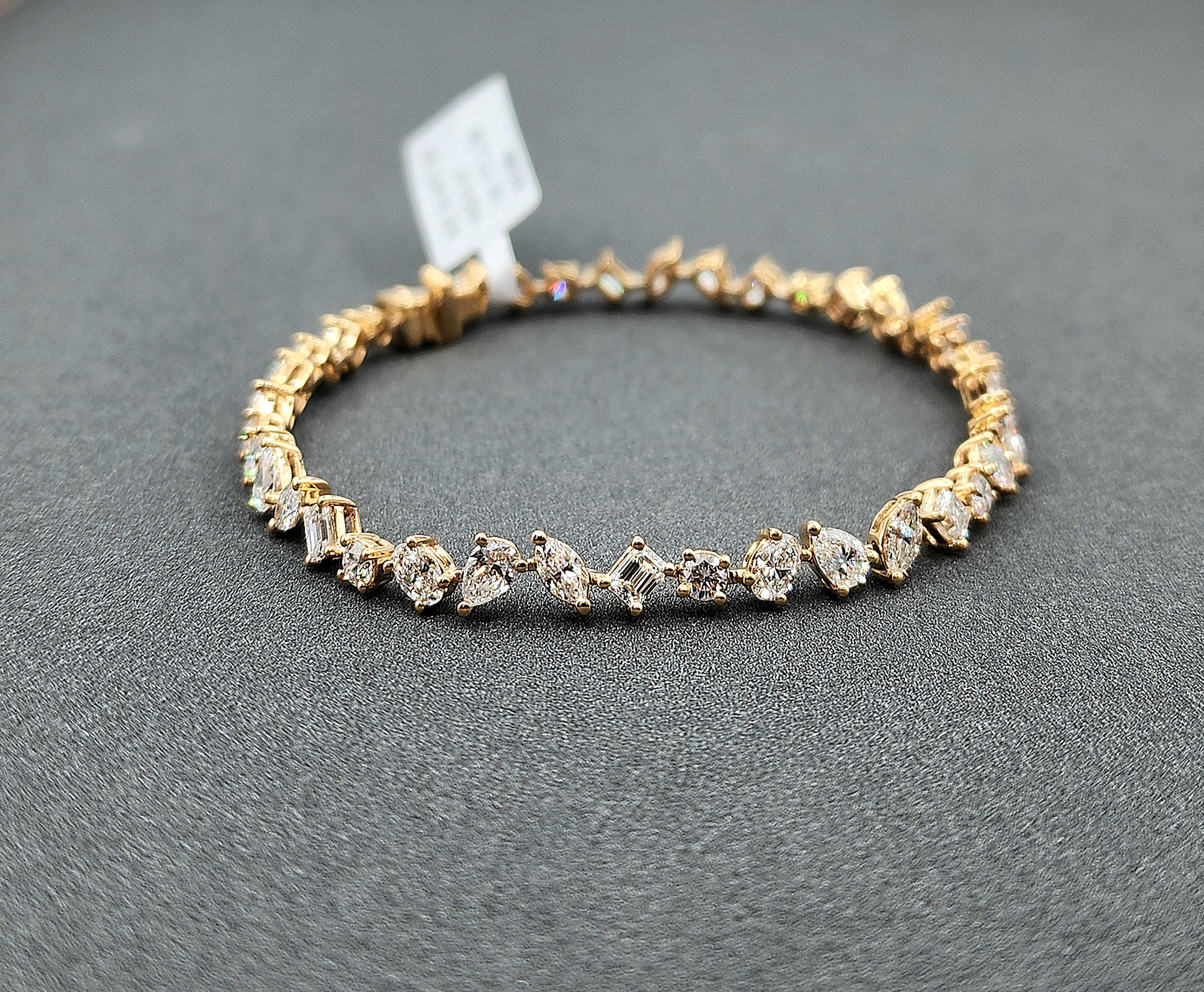 Pulsera Tenis Diamantes Forma Mixta 5.57 ct