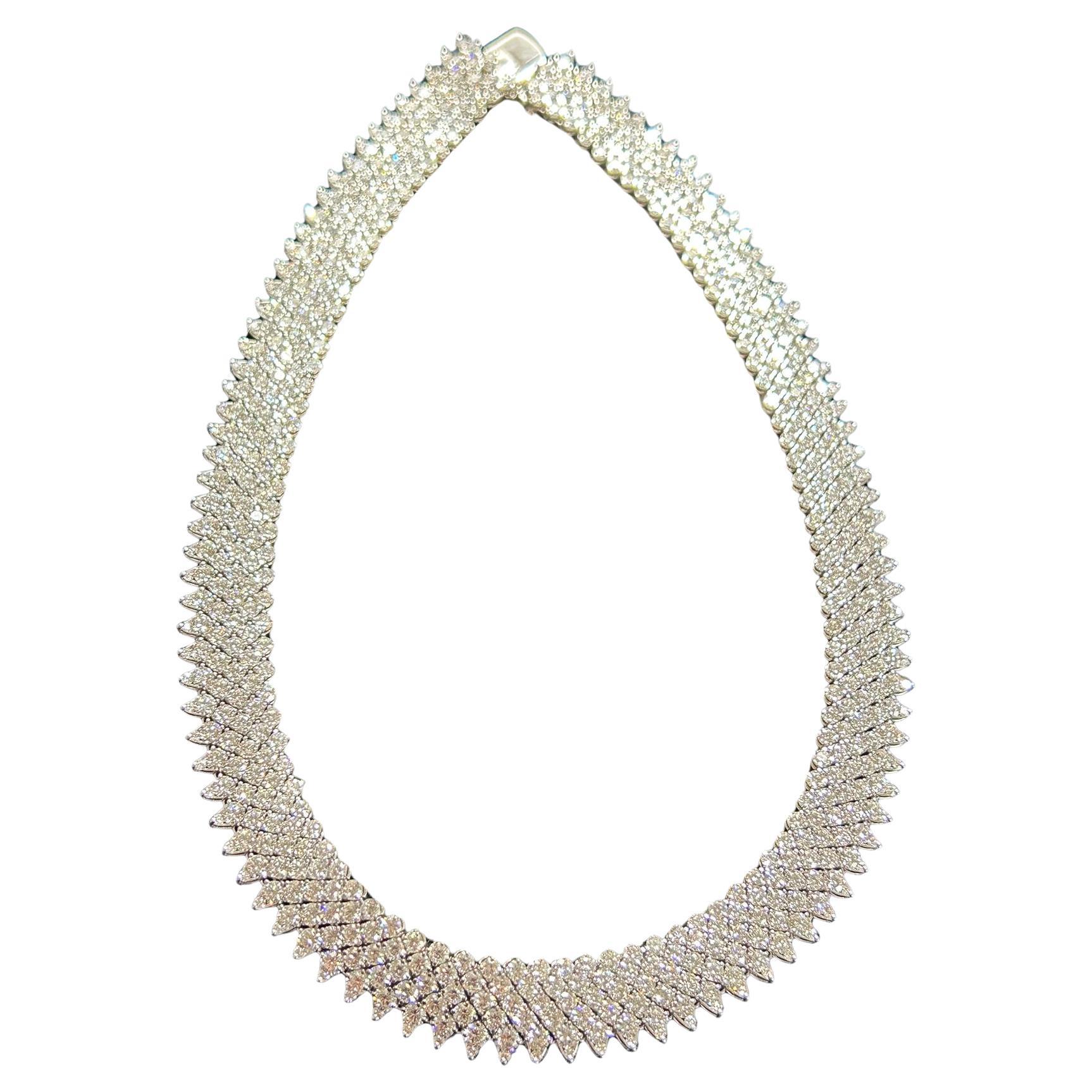 Exquisite 56-Carat DAMIANI Handmade Necklace – 18K White Gold  A true collector’