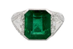 Sophia D. 5.80 Carat Emerald Platinum Ring