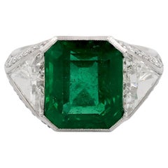 Sophia D. 5.80 Carat Emerald Platinum Ring