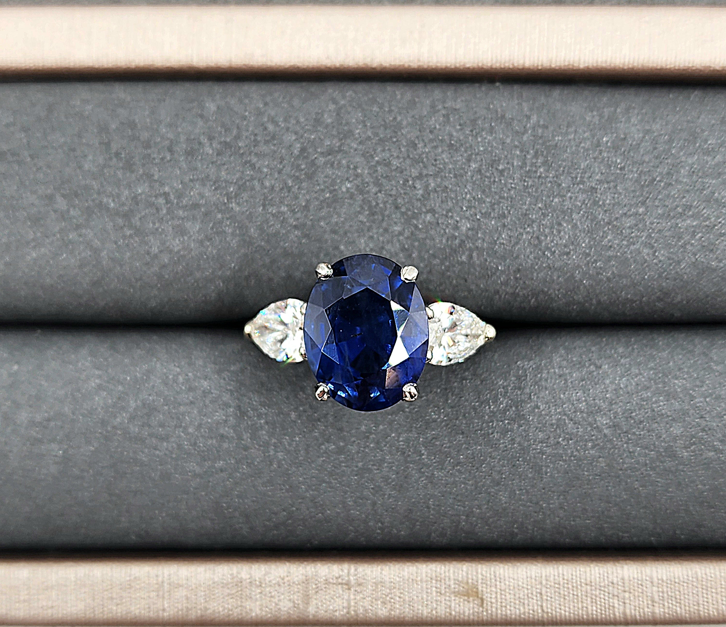 6,51 ct Diamant-Saphir-Ring