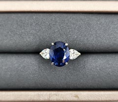 Exquisite 6.51 ct GIA Sapphire and Diamond Platinum Cocktail Ring
