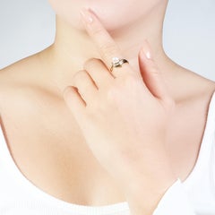 Squisito anello di perle Akoya da 6,75 mm con diamanti naturali in oro giallo 18 carati