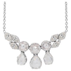 Exquisite 6.88ct Diamonds Drop Necklace with Pendant in 18k White Gold - IGI