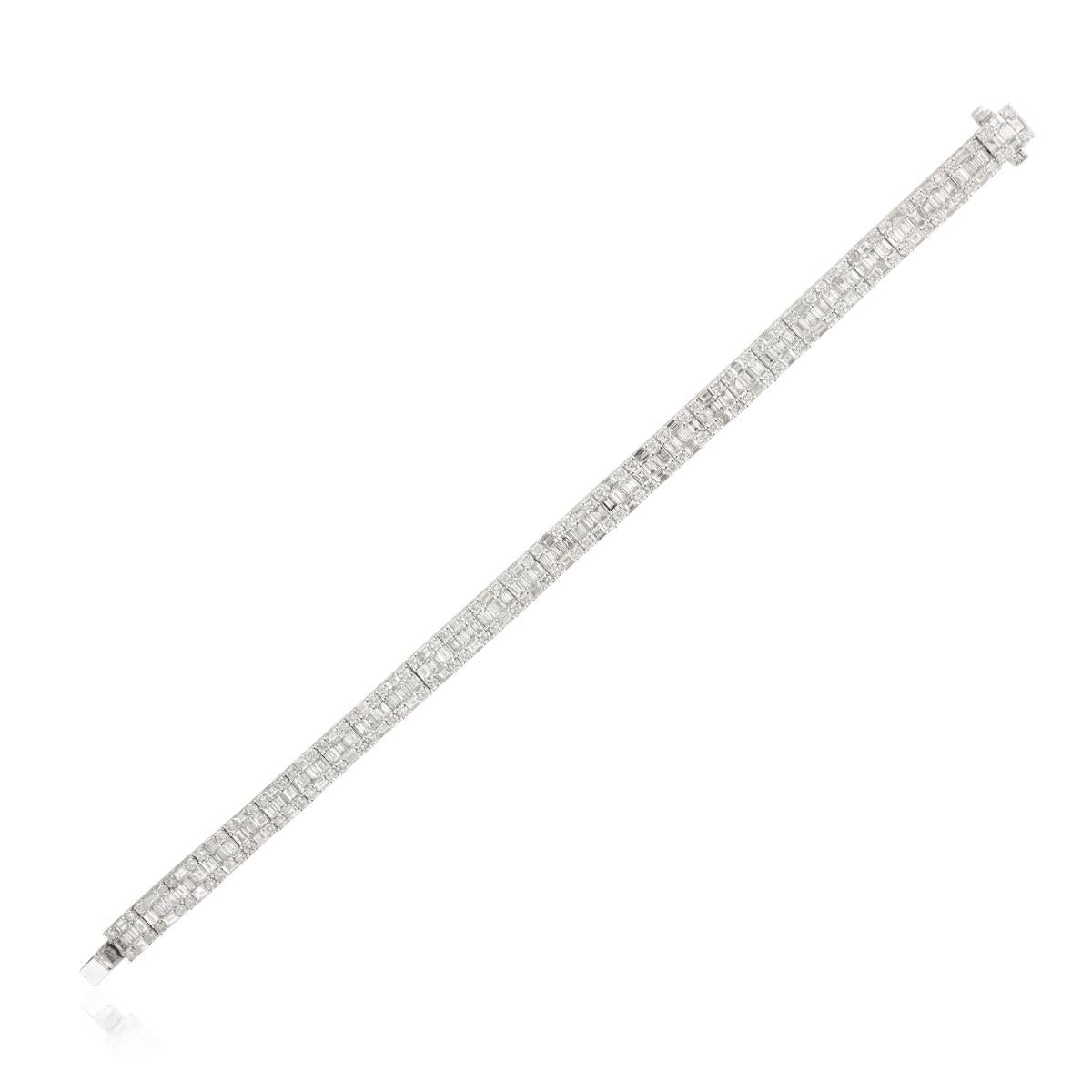 De las mujeres Exquisita Pulsera de Tenis con Diamantes de 8,21 Quilates en Oro Blanco de 14k Joyas de Boda en venta