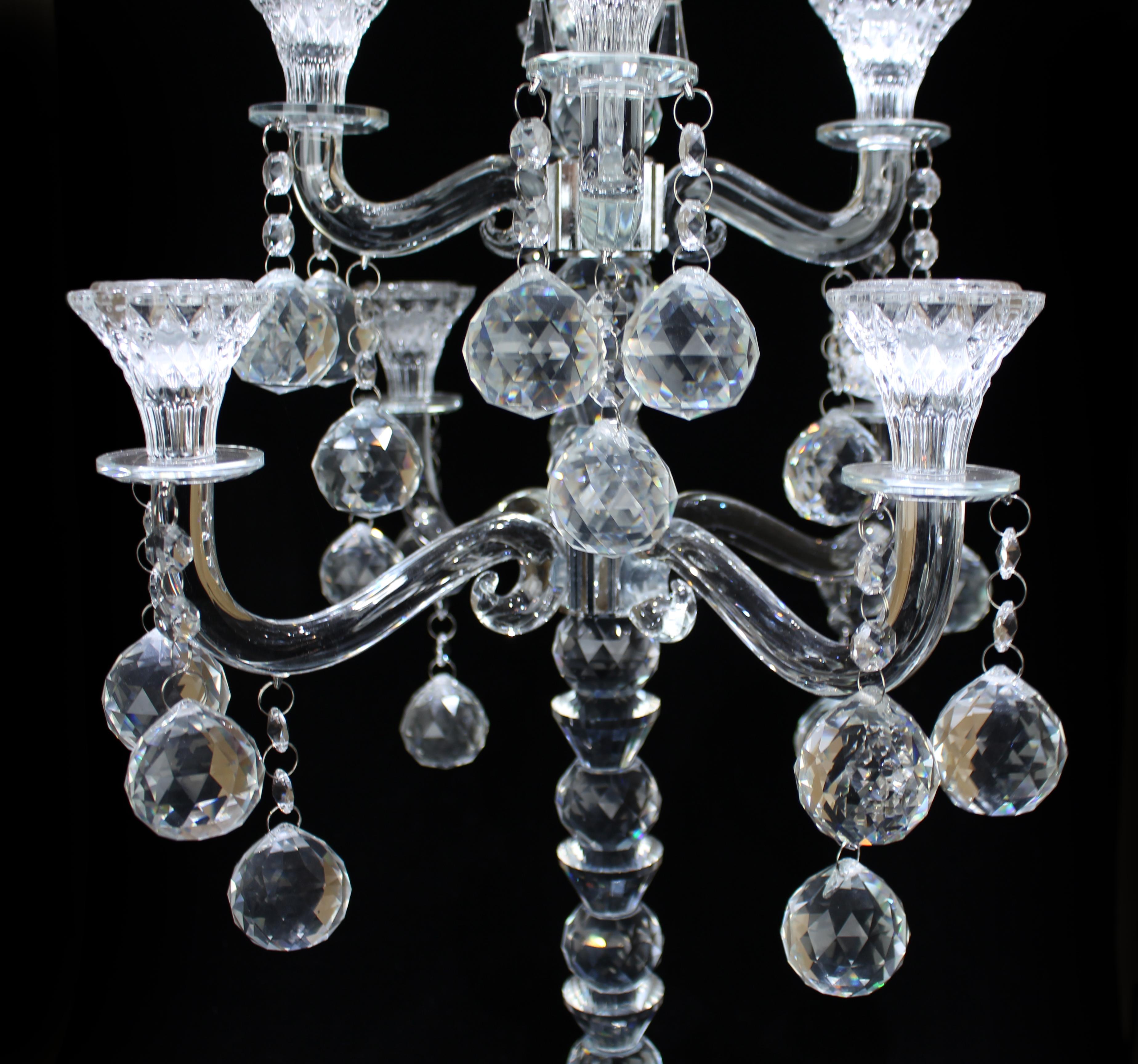Contemporary Exquisite 9-Arm Crystal Candelabra For Sale