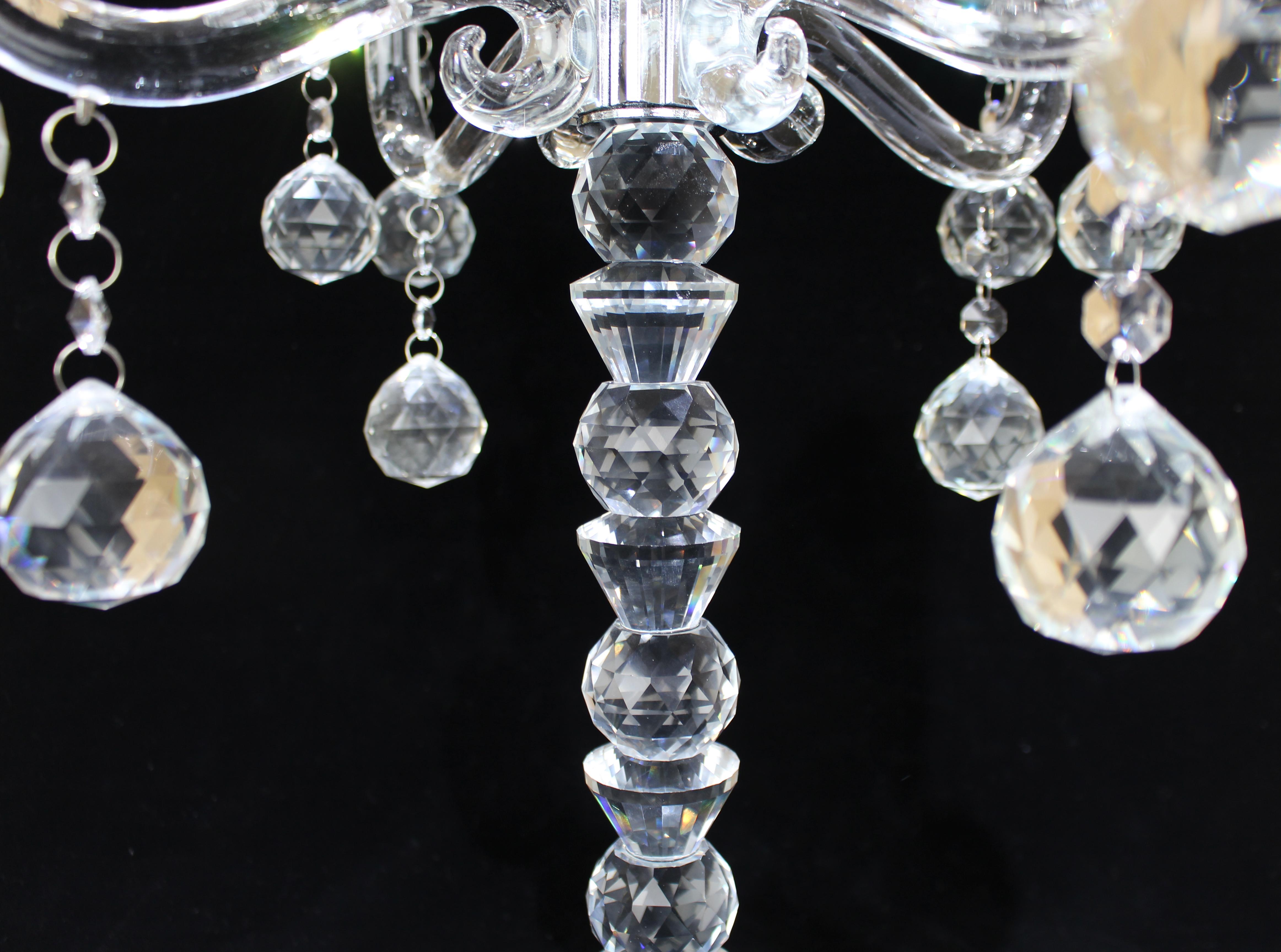 Exquisite 9-Arm Crystal Candelabra For Sale 2