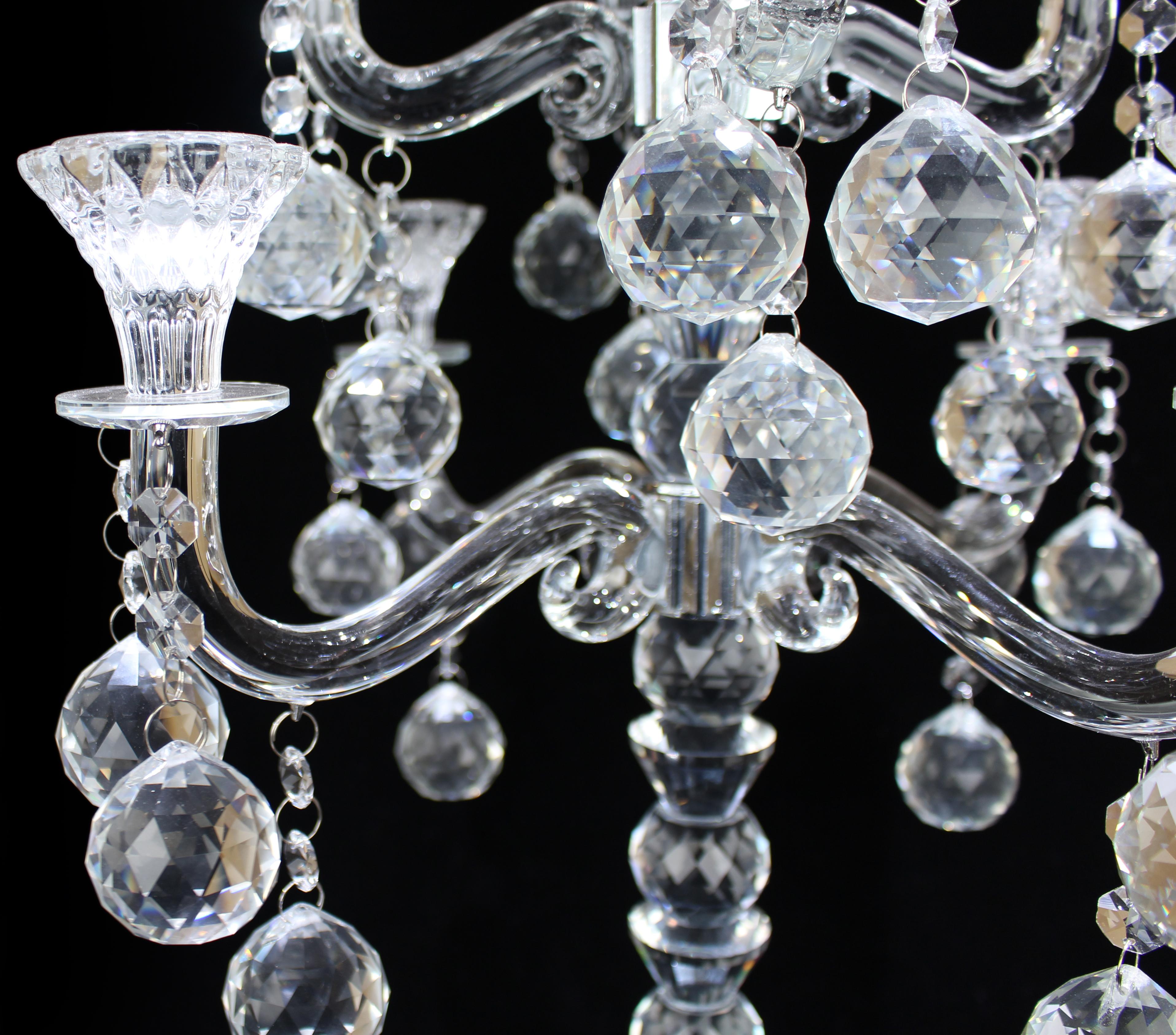 Exquisite 9-Arm Crystal Candelabra For Sale 3