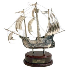 Exquisite 925 Sterlingsilber-Schiffsmodell der Santa Maria 1492, Santa Maria