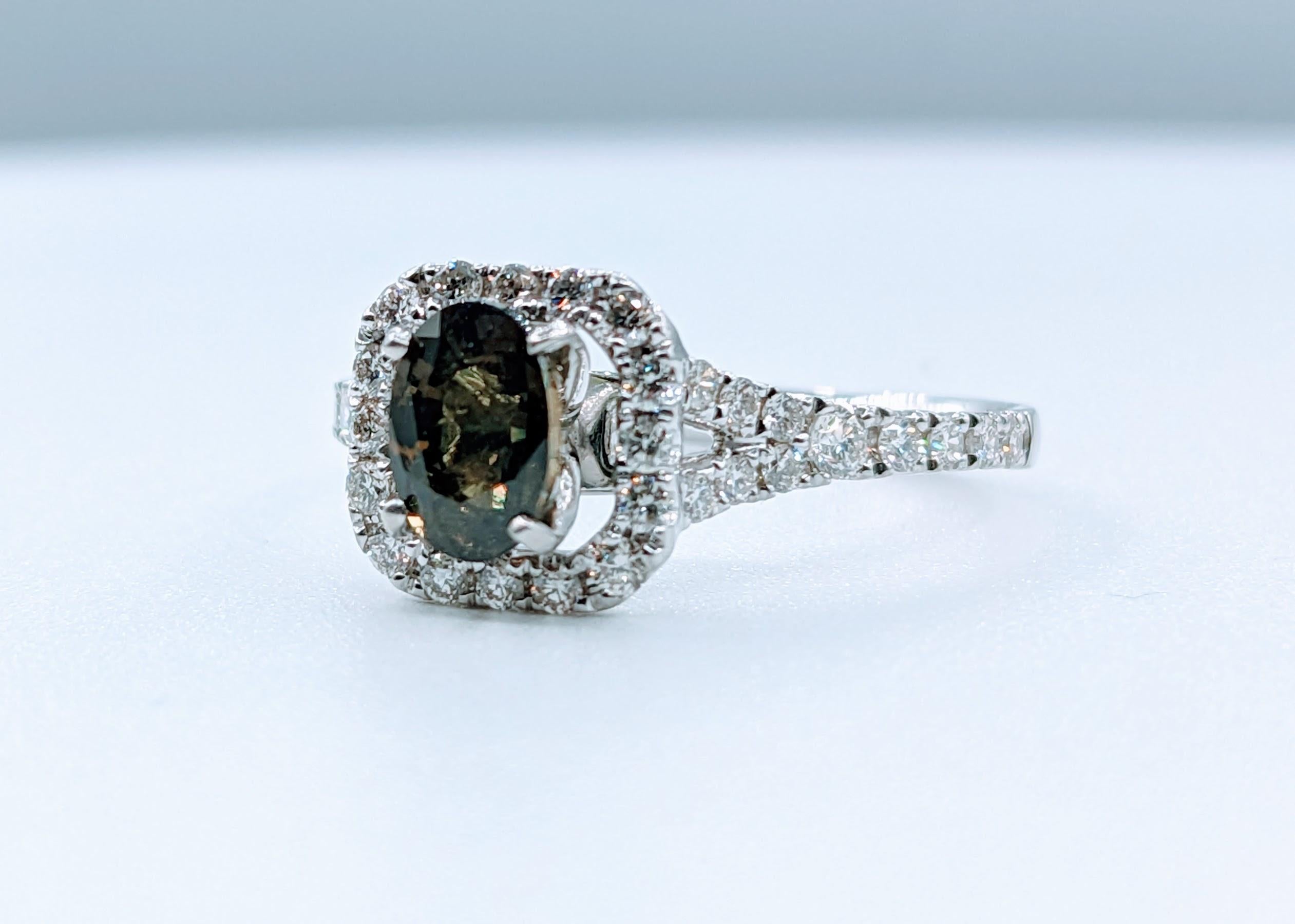 Exquisite Platinring mit .97 Karat natürlichem Alexandrit und Diamant 1