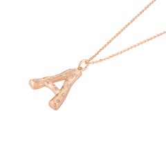 Exquisite "A" Initial Letter Pendant Necklace in 925 Sterling Silver for Her