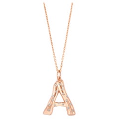Exquisite "A" Initial Letter Pendant Necklace in 925 Sterling Silver for Her