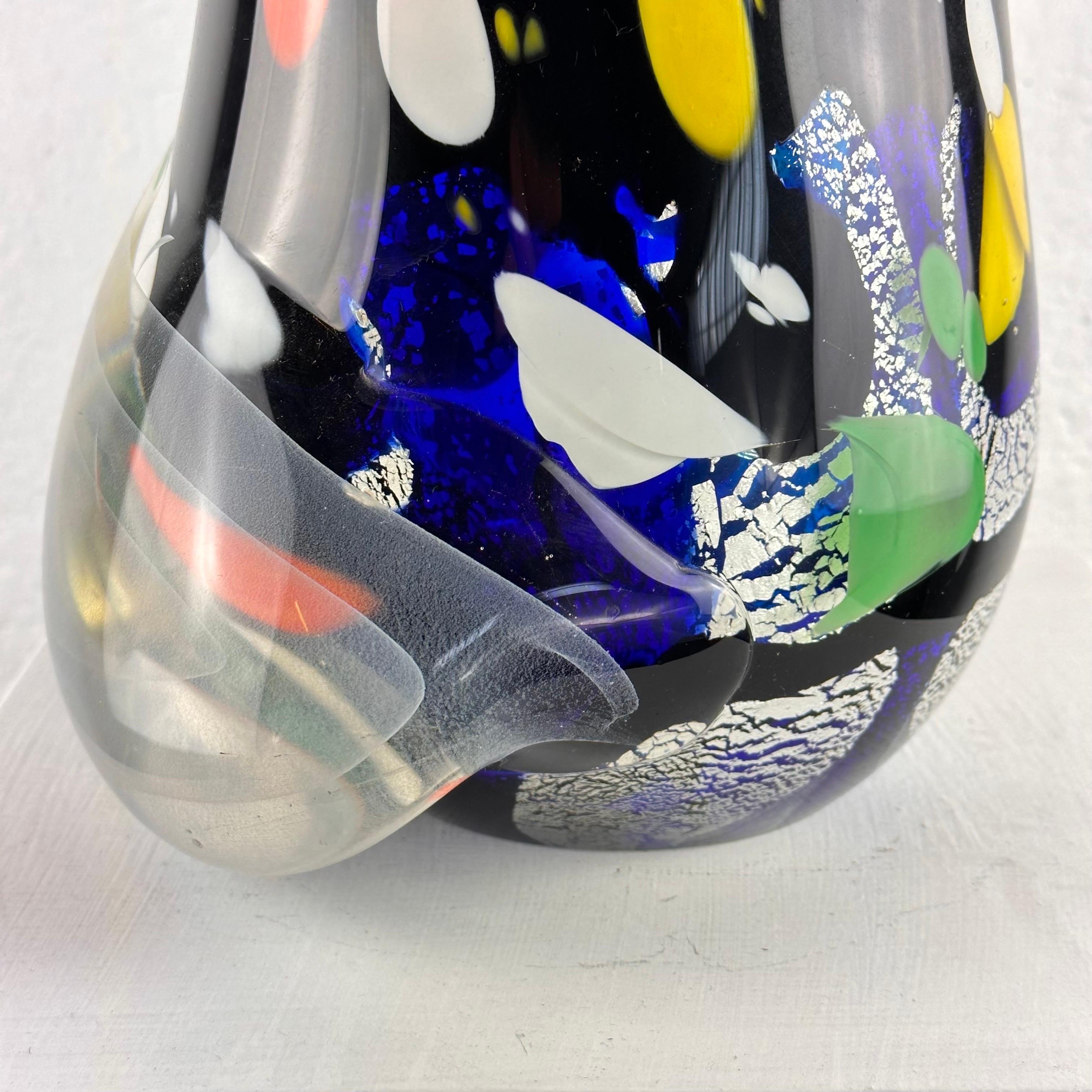 Exquisite Abstract Murano Glass Vase by S. Toso, Signed 1970s Masterpiece For Sale 7