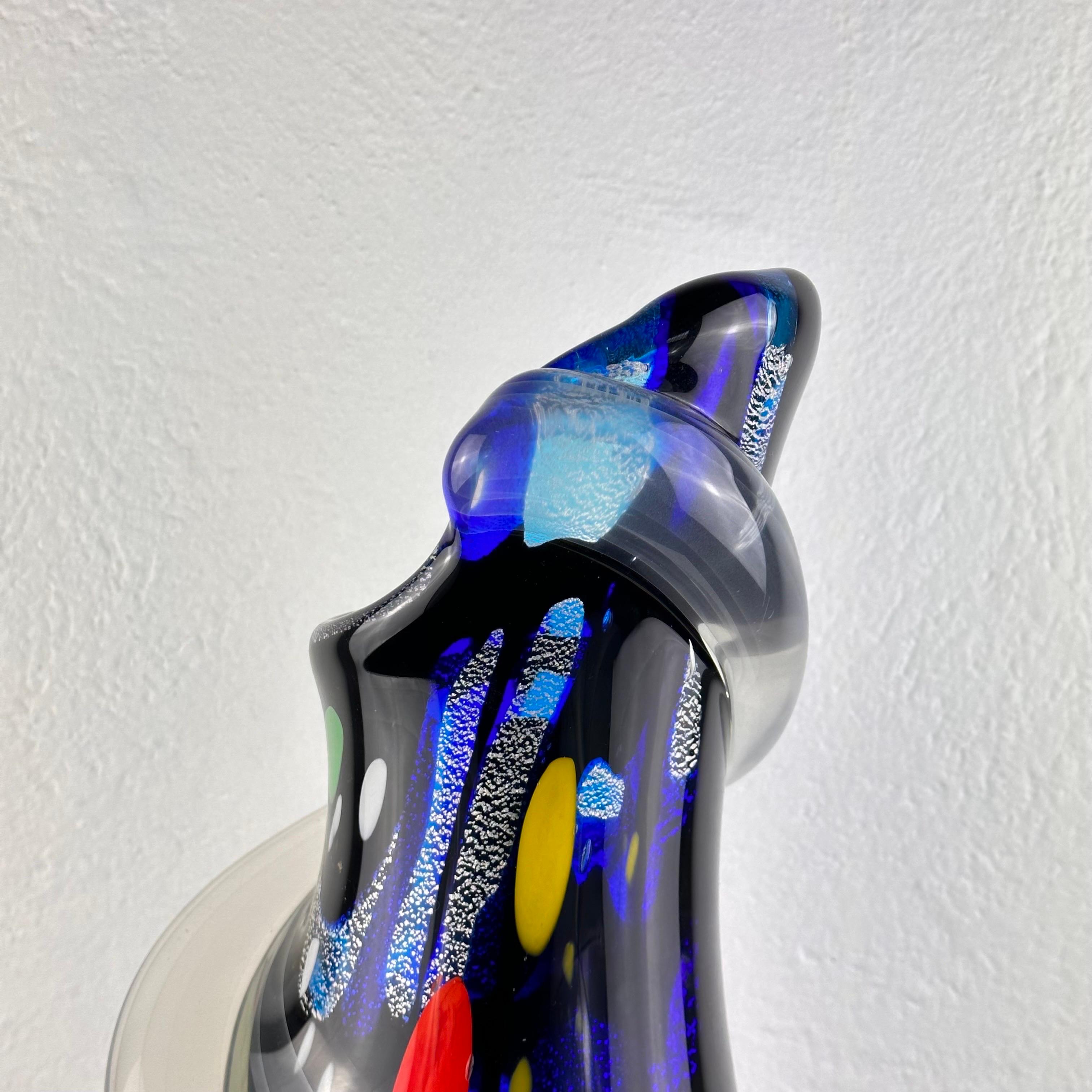 Exquisite Abstract Murano Glass Vase by S. Toso, Signed 1970s Masterpiece For Sale 1