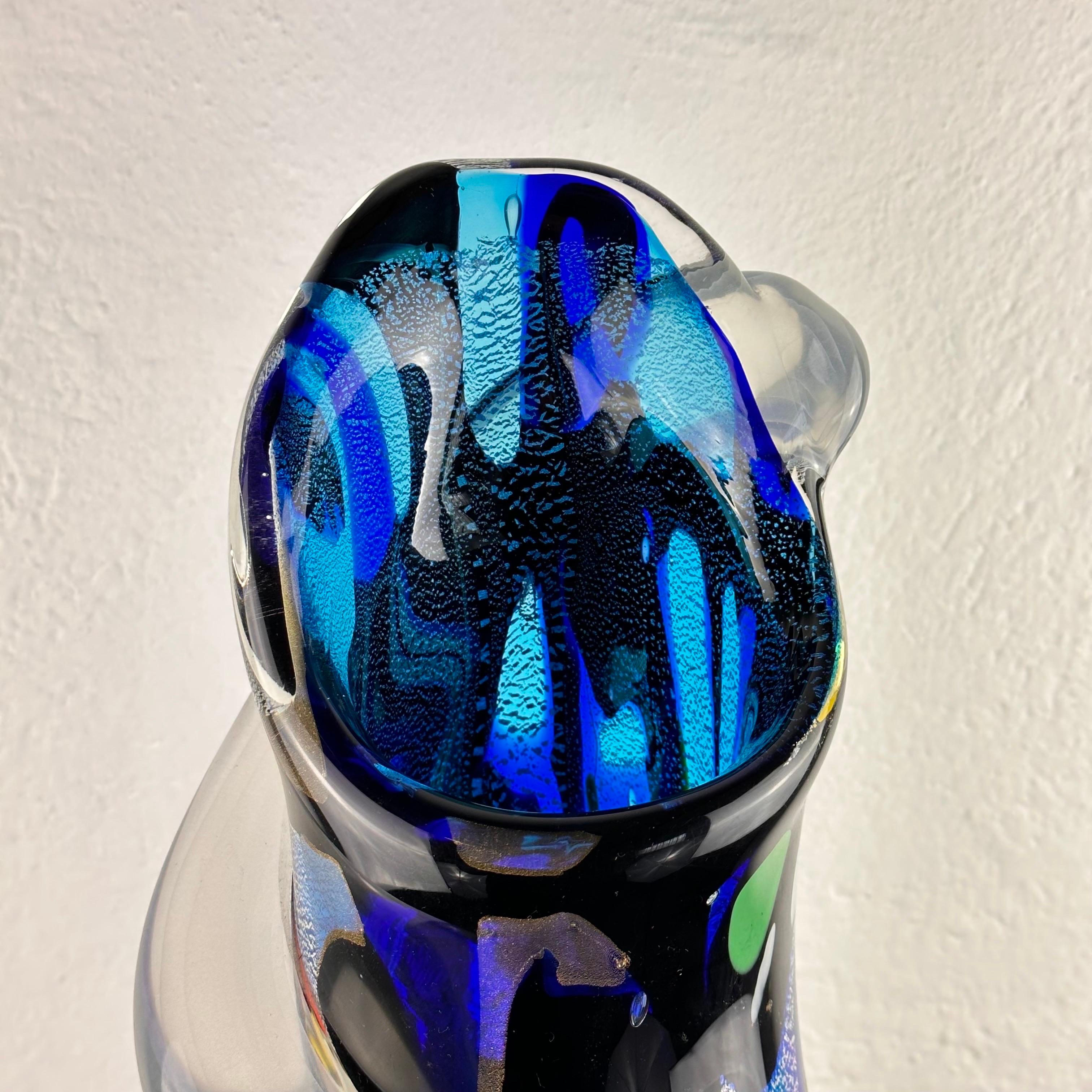 Exquisite Abstract Murano Glass Vase by S. Toso, Signed 1970s Masterpiece For Sale 3