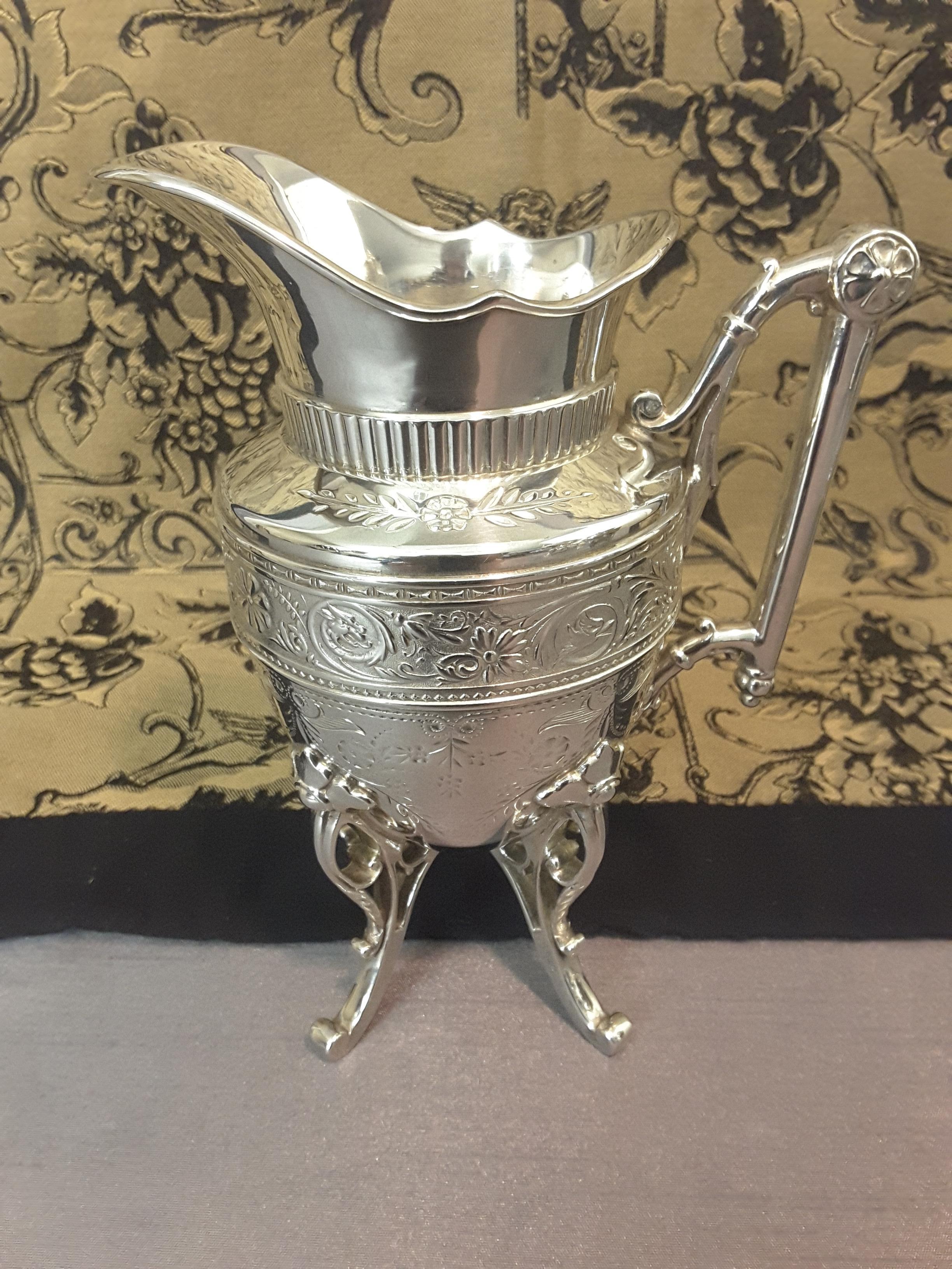 Exquisite Aesthetic Movement Silverplated Tea Service by Simpson, Hall & Miller For Sale 6