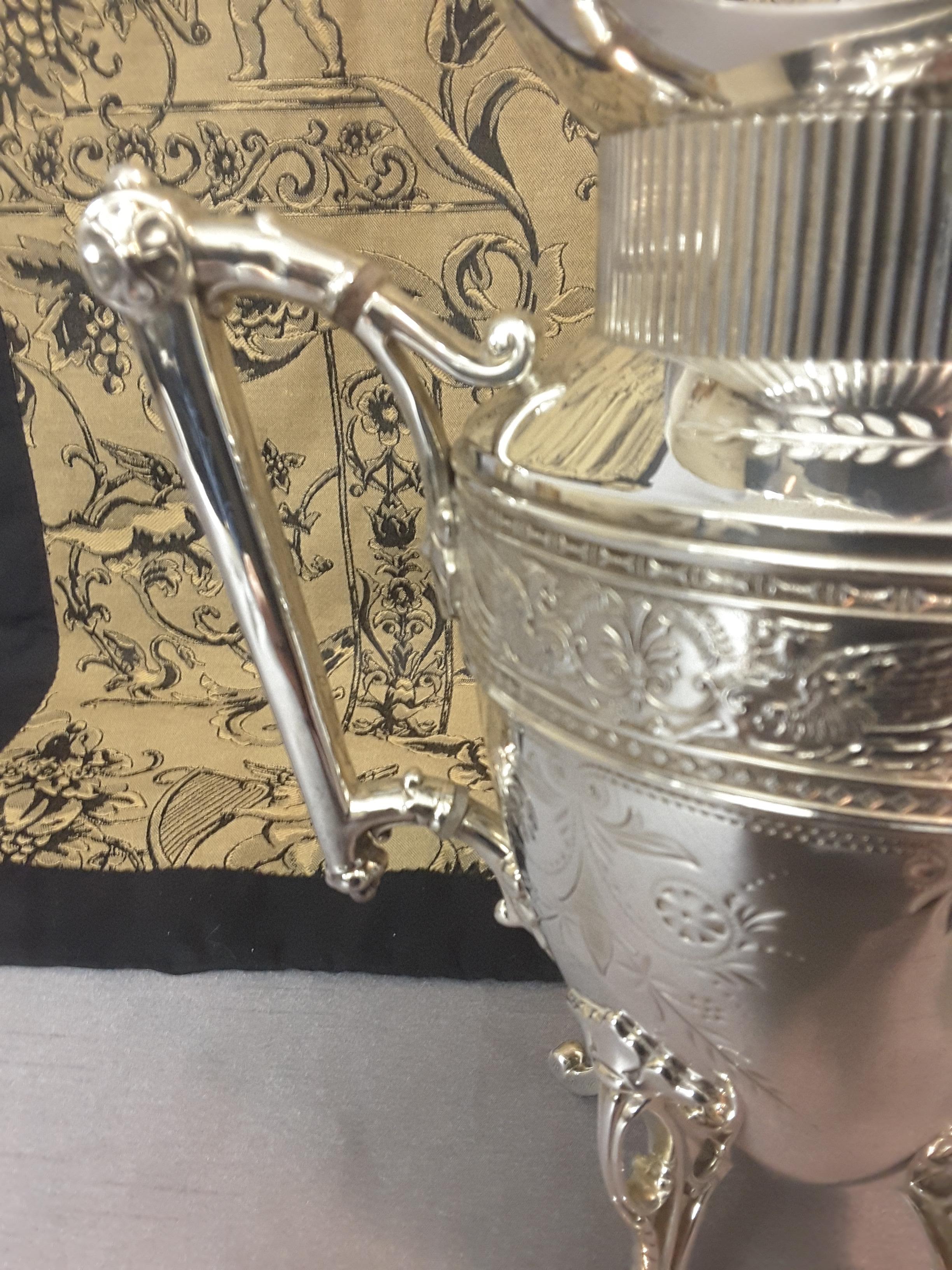 Exquisite Aesthetic Movement Silverplated Tea Service by Simpson, Hall & Miller For Sale 8