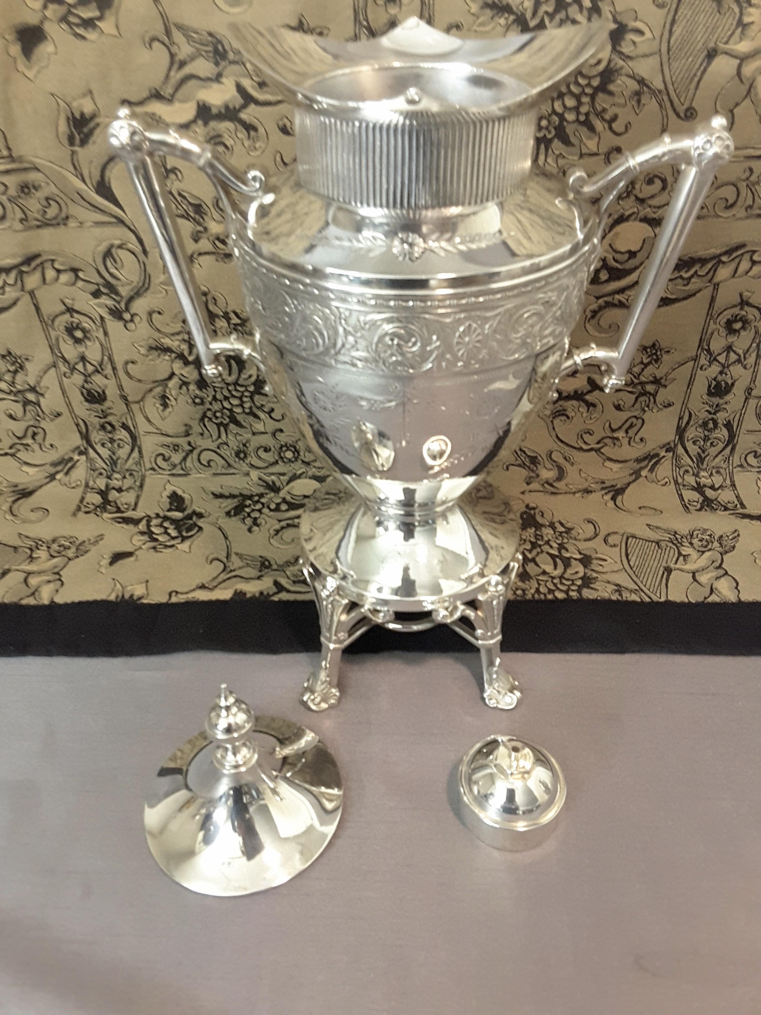 Plated Exquisite Aesthetic Movement Silverplated Tea Service by Simpson, Hall & Miller For Sale