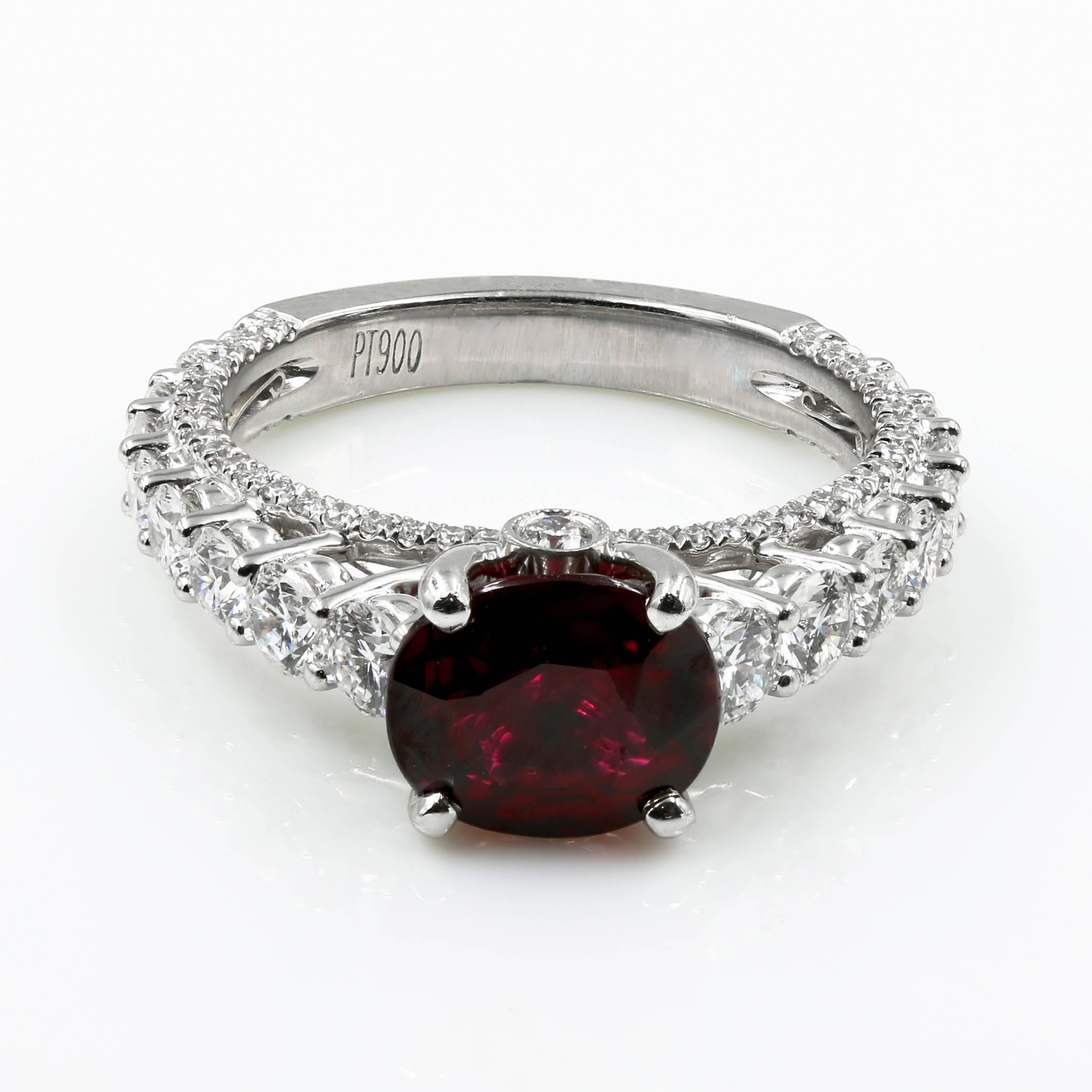 Contemporary Exquisite AGL Certified 2.78 Carat Natural Ruby and Diamond Ring