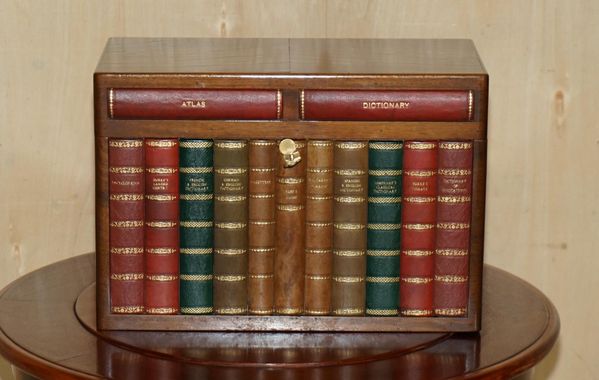 Victorian EXQUISiTE ALFRED DUNHILL FAUX BOOKS HIDDEN DRINKS DECANTER SET SPARKLETS LTD SET