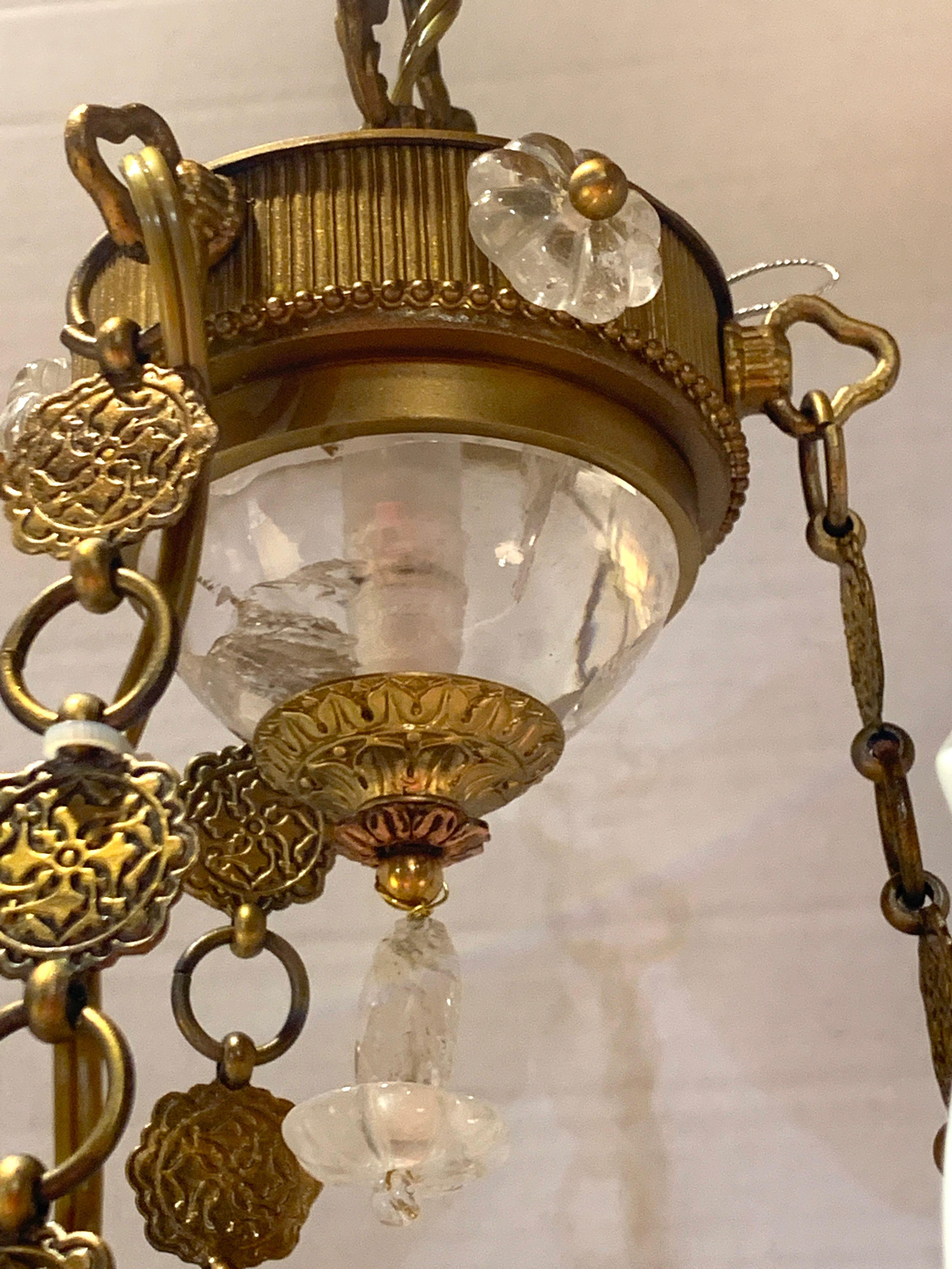 Exquisiter sechsflammiger Boudoir-Kronleuchter aus Bergkristall und vergoldeter Bronze im Angebot 4