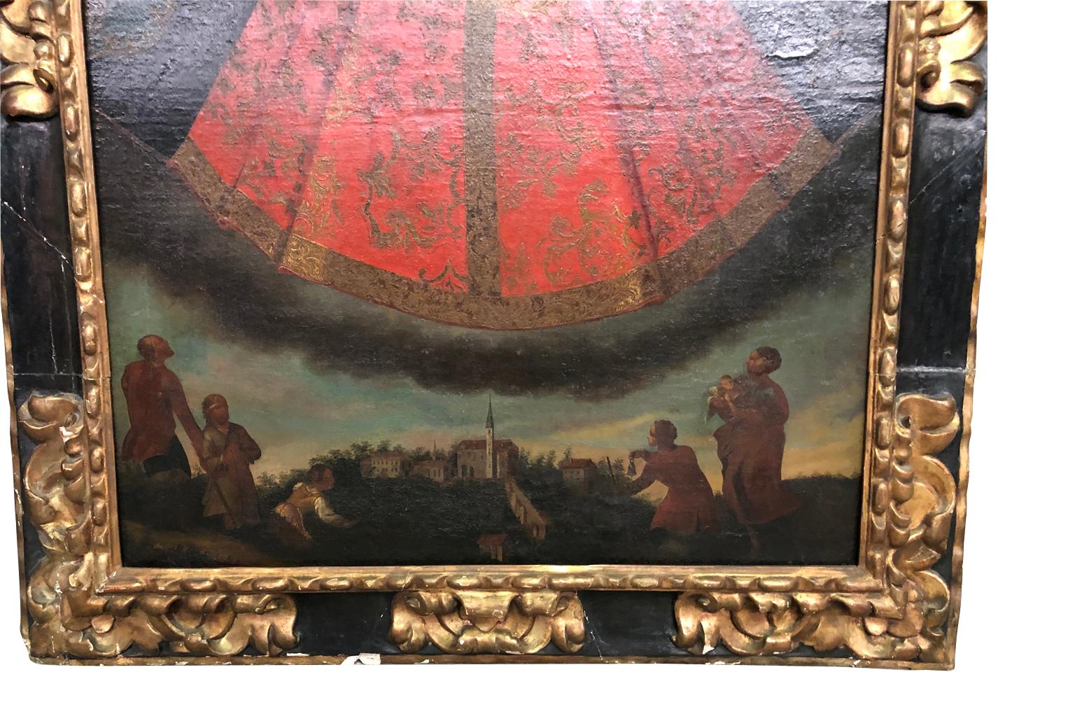 Exquisite and Grand 18th Century Spanish Painting of the Virgin Mary and Child In Good Condition In Atlanta, GA