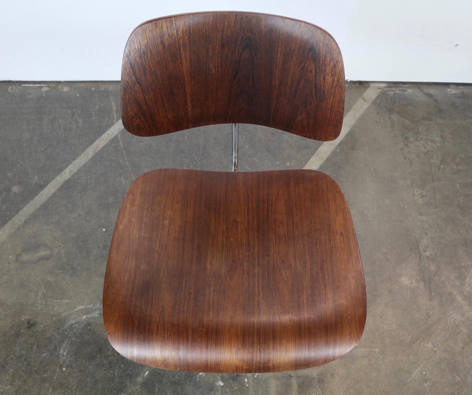 American Exquisite and Rare Rosewood Herman Miller Eames DCM Dining Chair