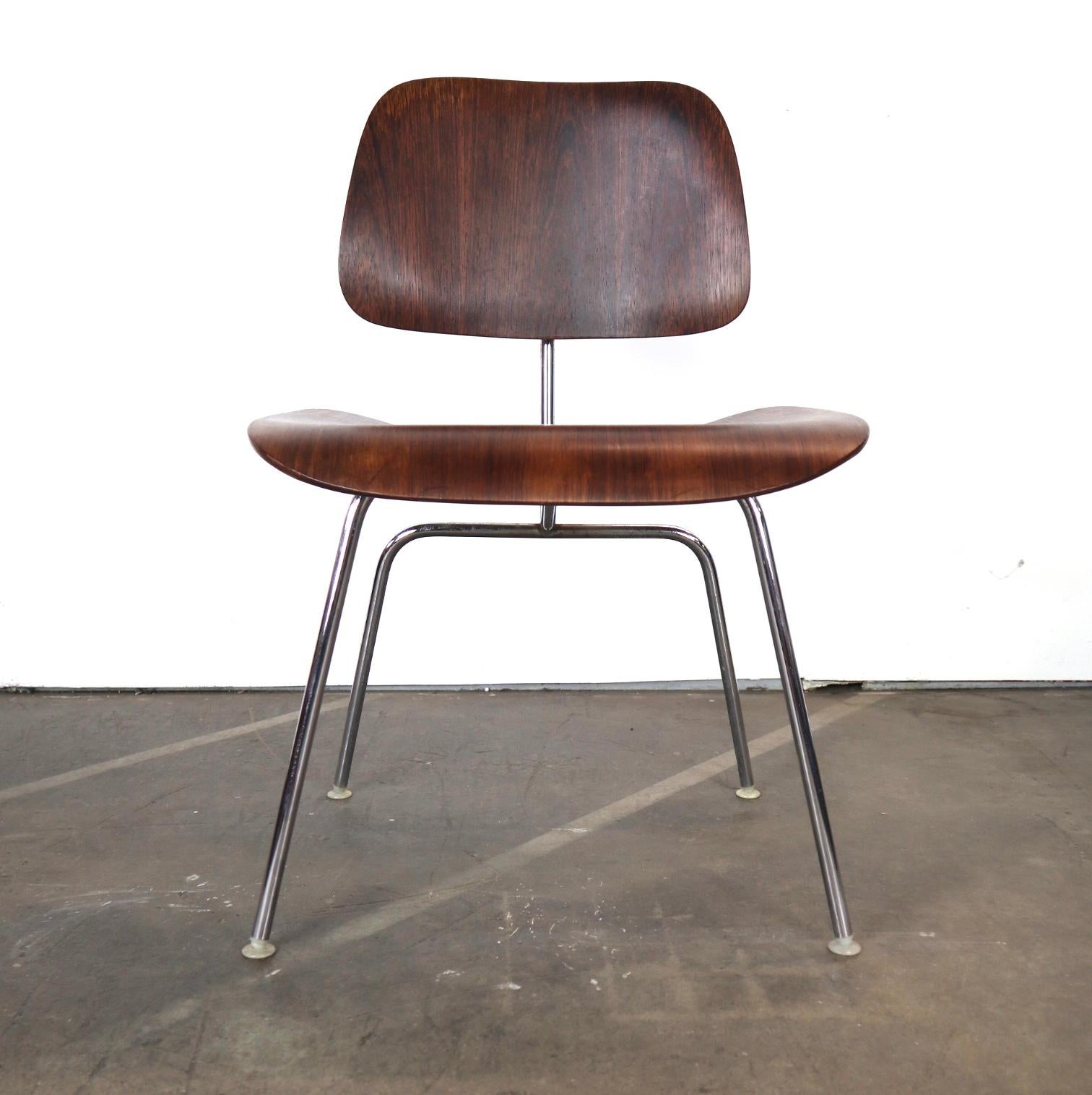 Wood Exquisite and Rare Rosewood Herman Miller Eames DCM Dining Chair