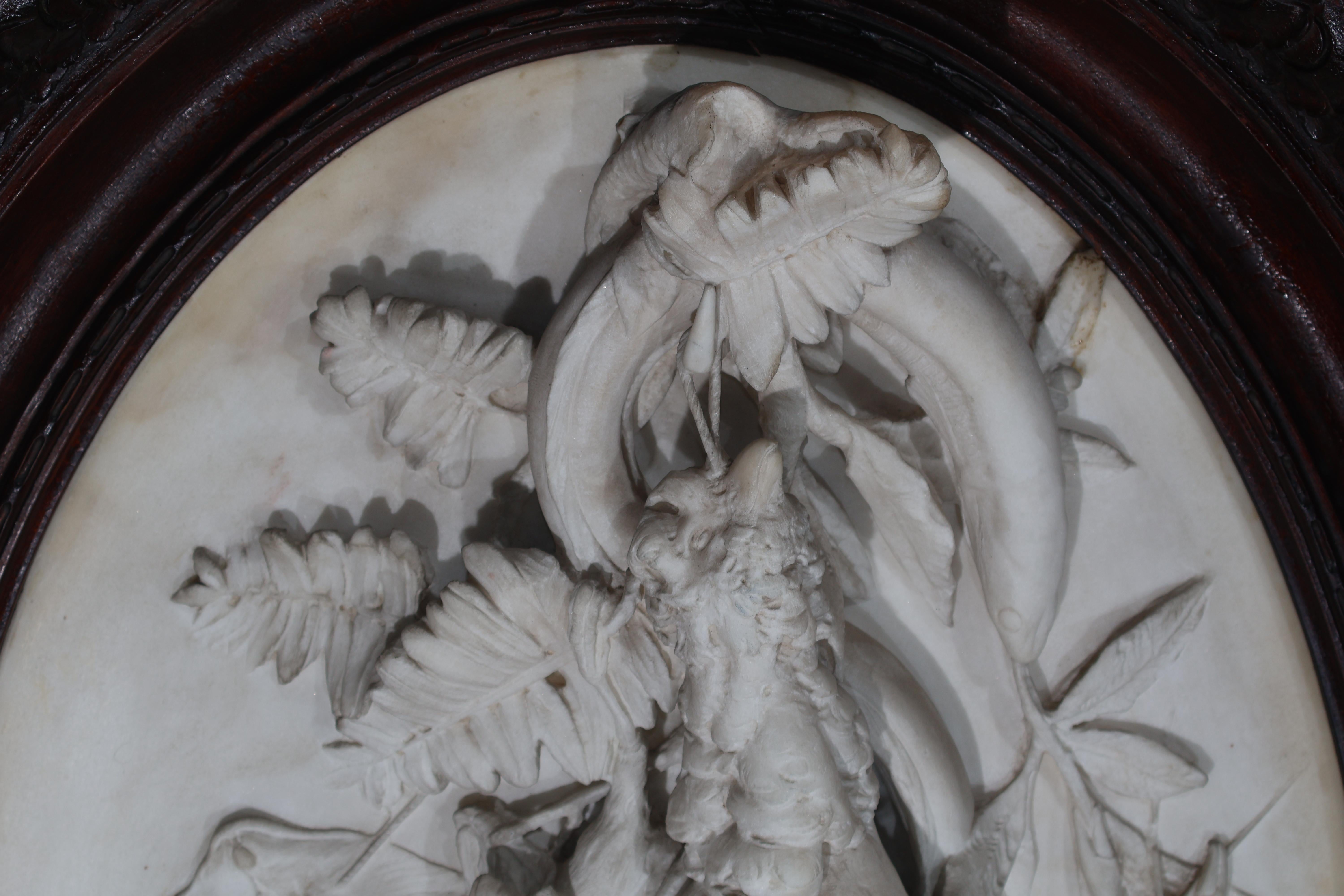 Exquisites und sehr bedeutendes Paar „Natures Mortes“ Carrara-Marmor, Carrara-Marmor (Italienisch) im Angebot