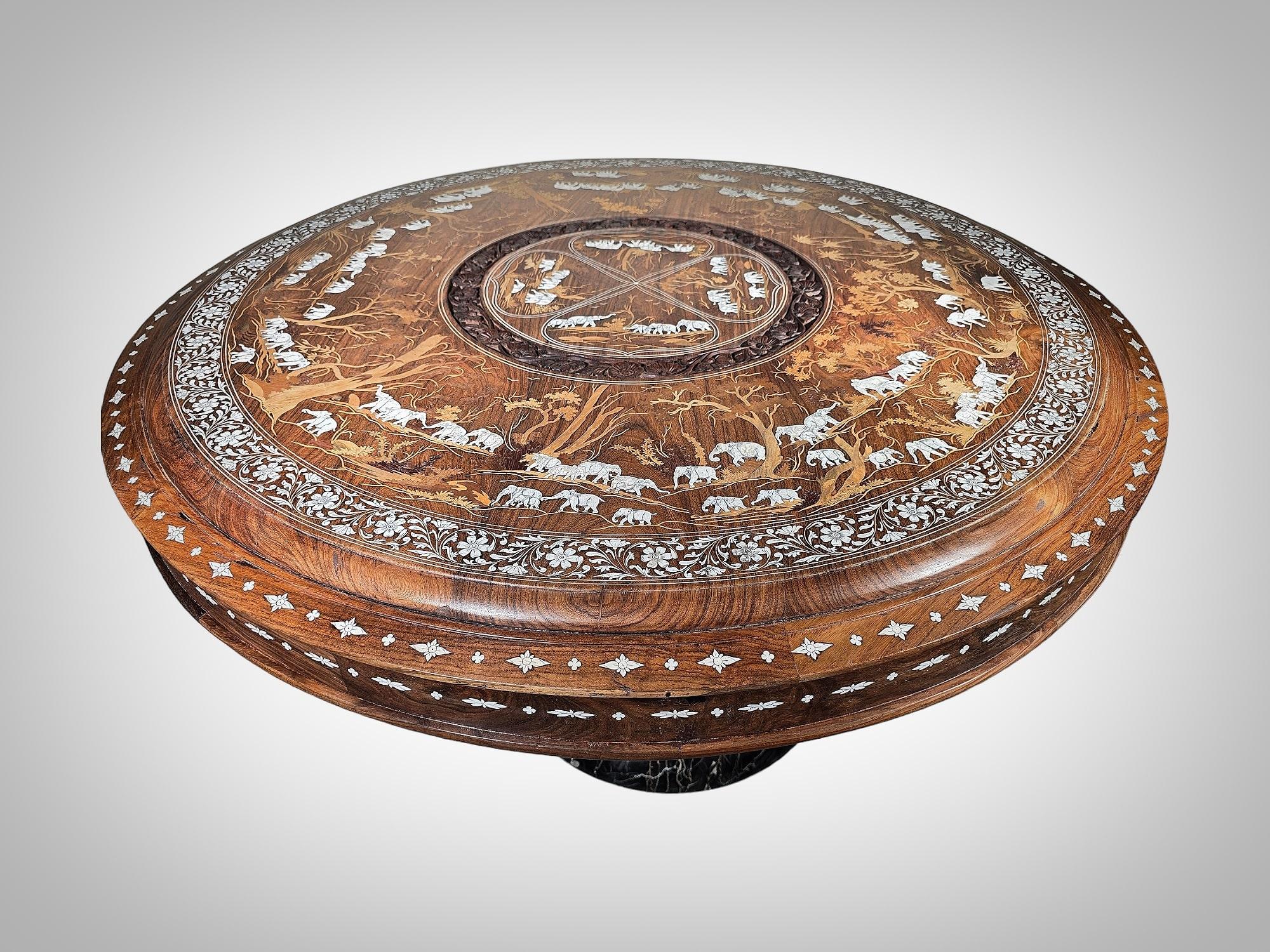 Exquisite Anglo-Indian Table from the Late 19th Century! For Sale 9