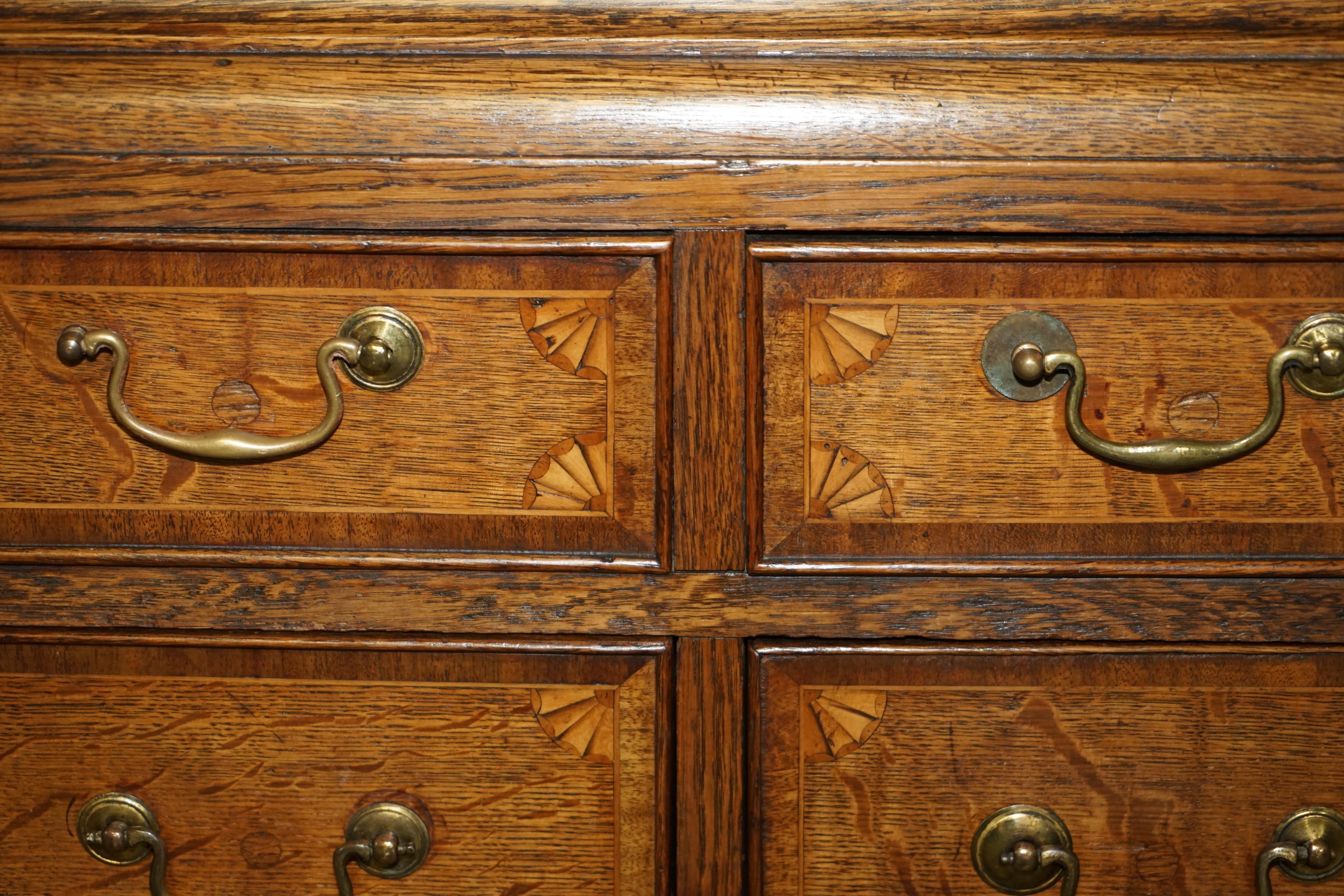 EXQUISITE ANTiQUE 1800 SHERATON INLAID HOUSEKEEPERS CUPBOARD WARDROBE DRAWERS For Sale 4