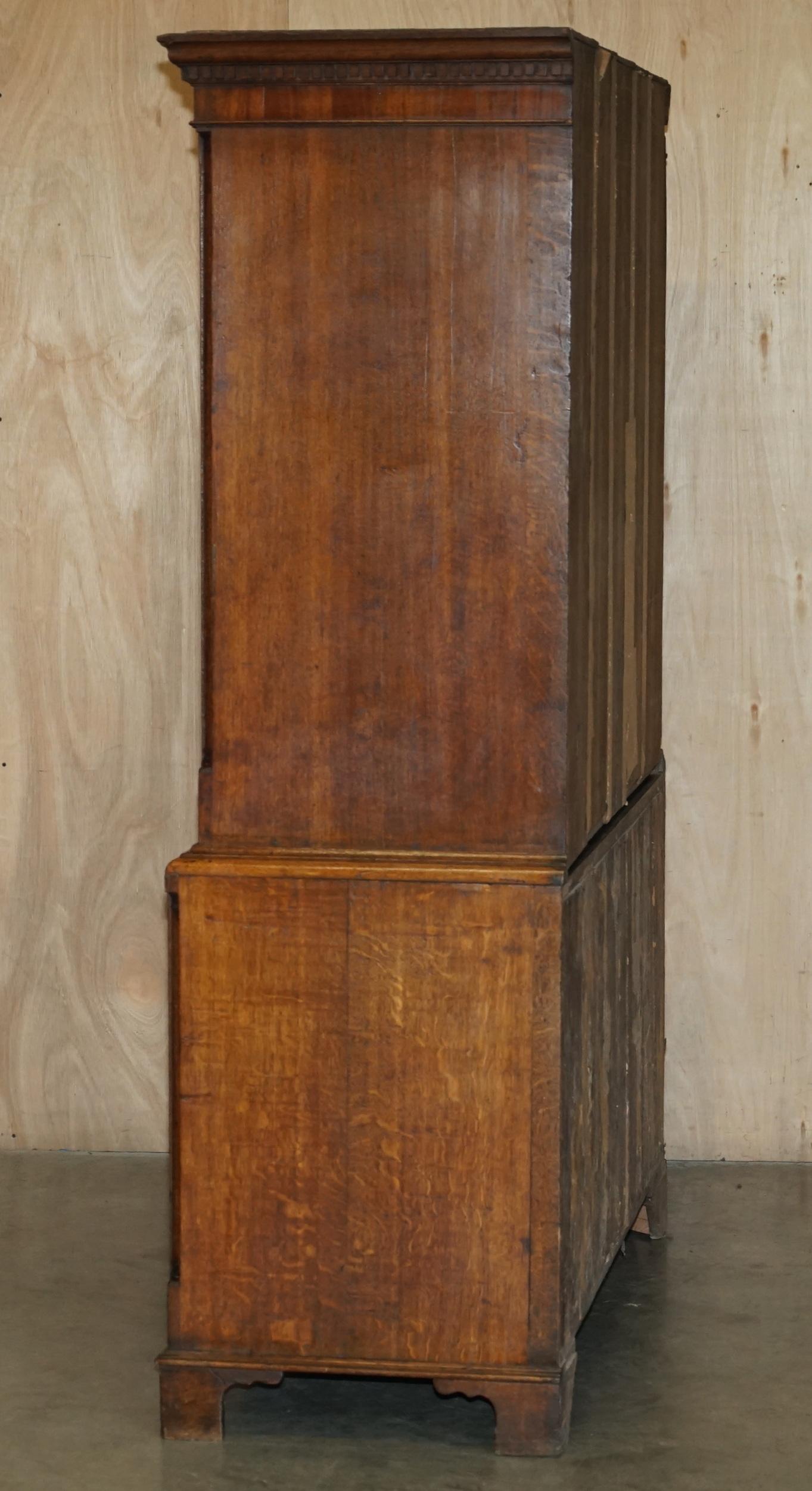 EXQUISITE ANTiQUE 1800 SHERATON INLAID HOUSEKEEPERS CUPBOARD WARDROBE DRAWERS im Angebot 6
