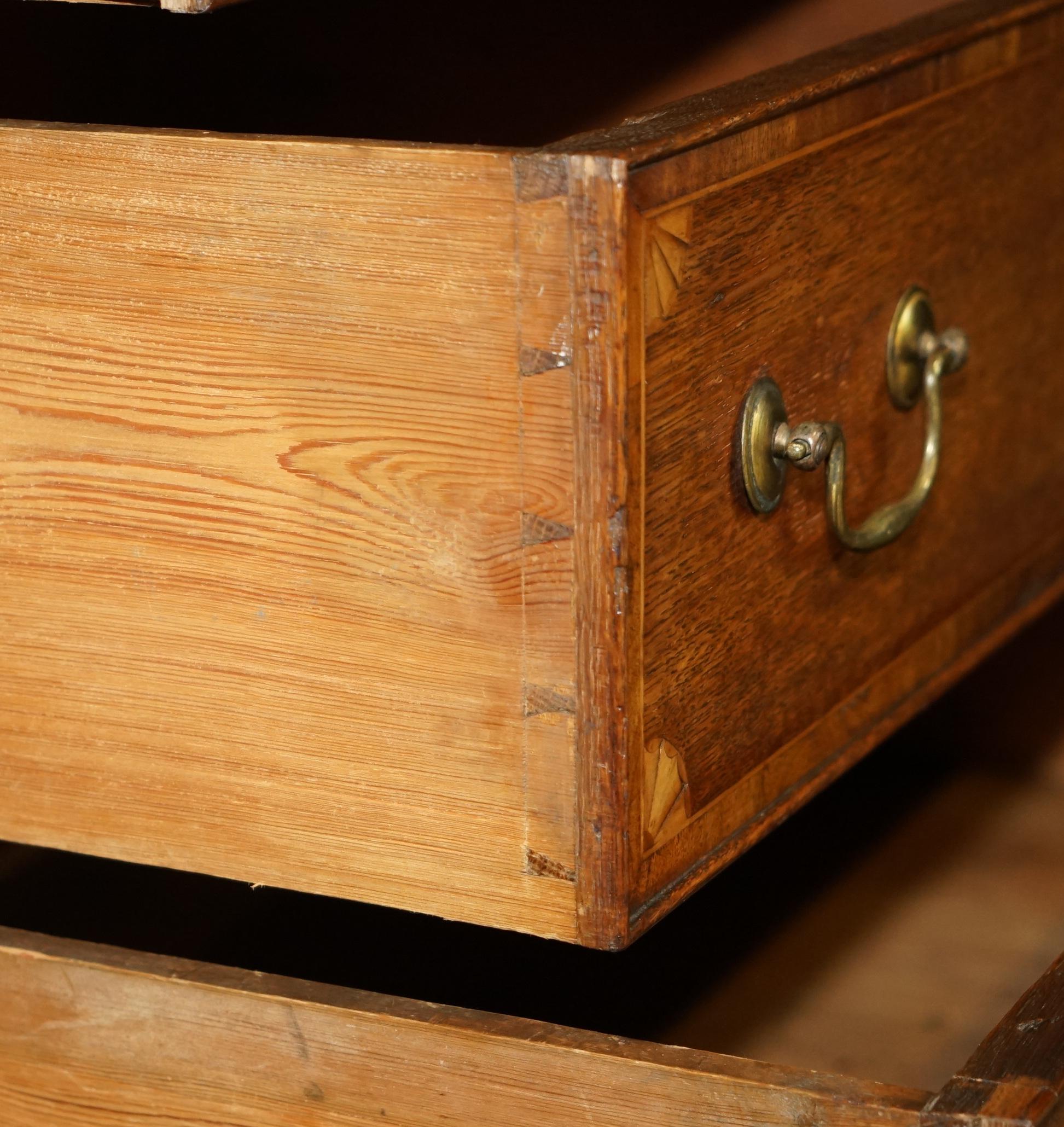EXQUISITE ANTiQUE 1800 SHERATON INLAID HOUSEKEEPERS CUPBOARD WARDROBE DRAWERS im Angebot 11