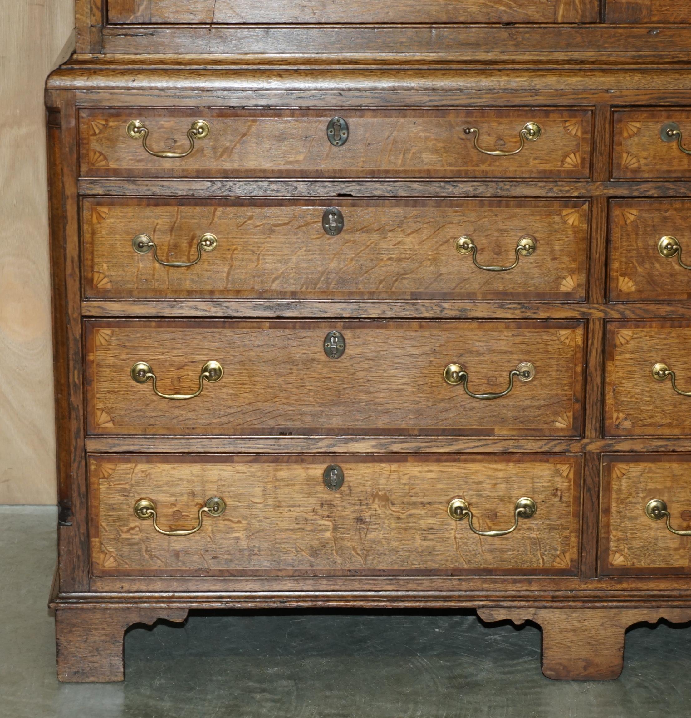 EXQUISITE ANTiQUE 1800 SHERATON INLAID HOUSEKEEPERS CUPBOARD WARDROBE DRAWERS im Angebot 1