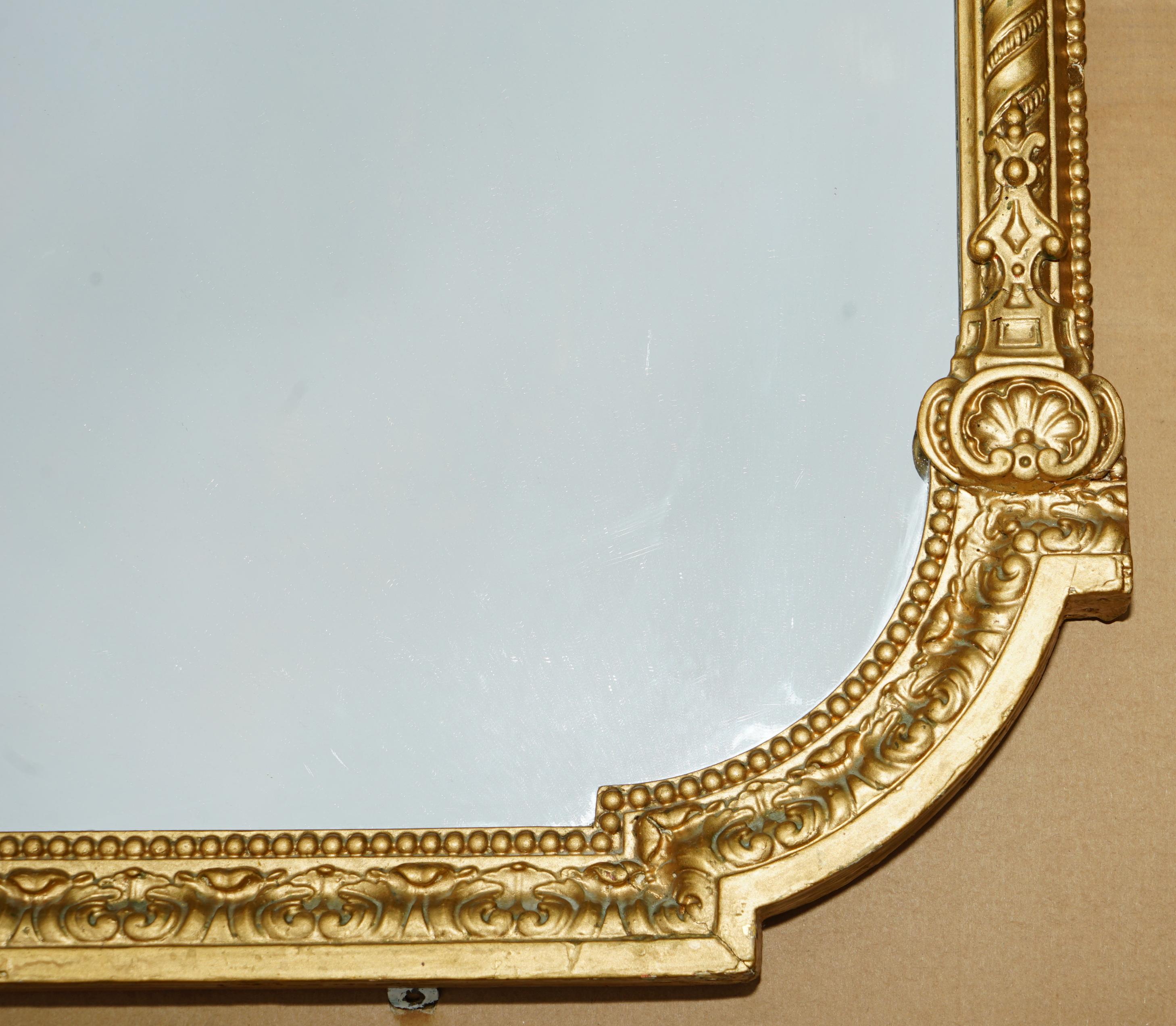 Hand-Crafted EXQUISITE ANTiQUE 19TH CENTURY NEOCLASSICAL DESIGN GOLD GILT OVERMANTLE MIRROR For Sale