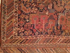 Exquisite Antique Afshar Rug with the European Flower Design