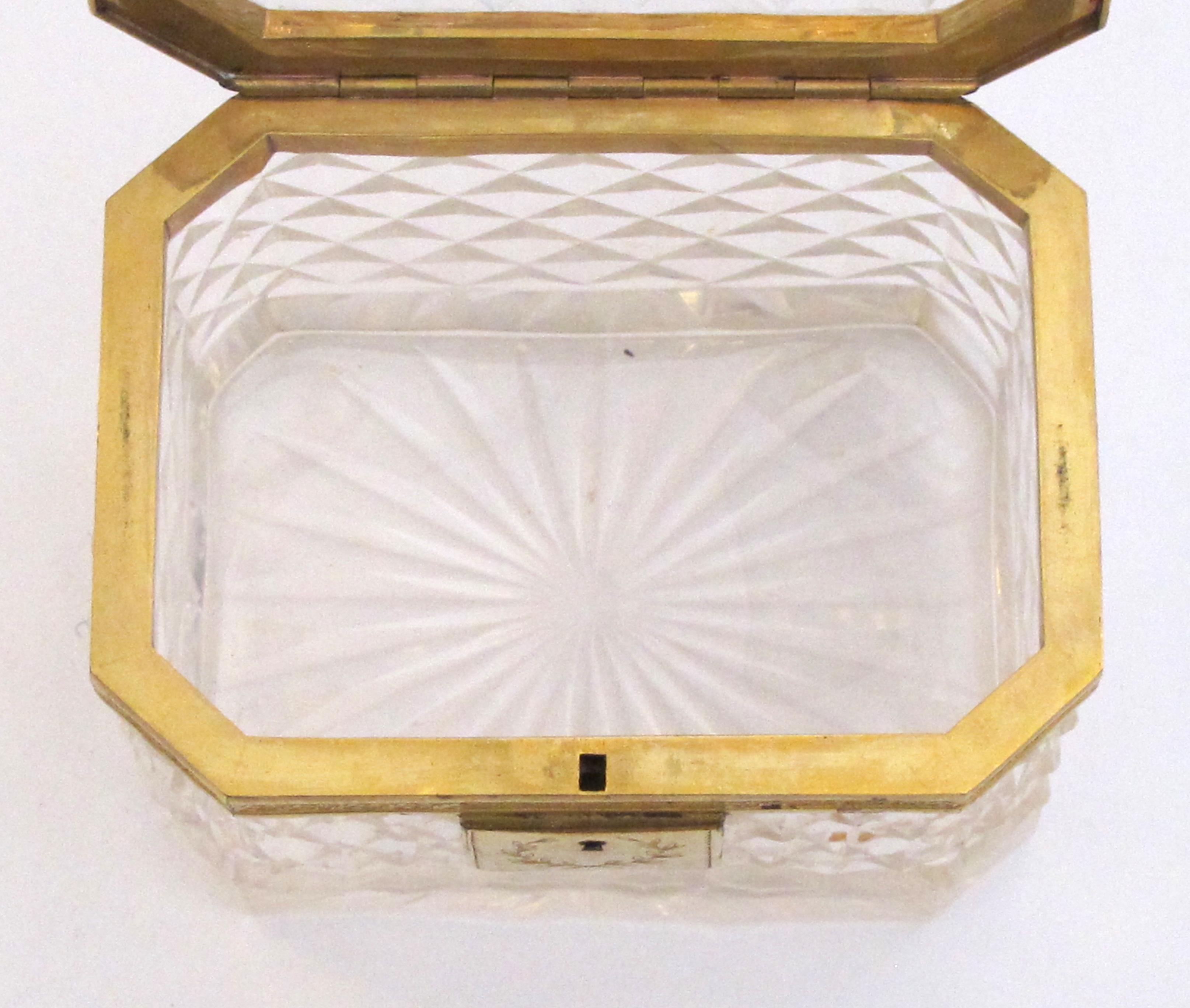 Exquisite Antique Baccarat Diamond-Cut Crystal Vanity Box 1