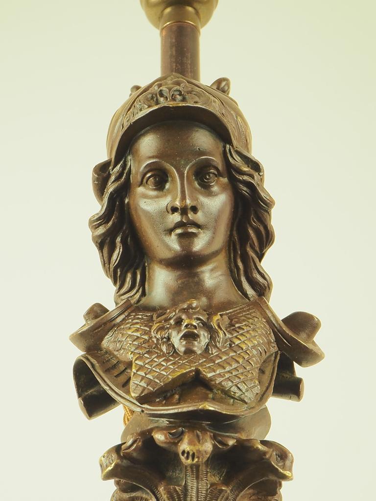 Exquisite Antique Bronze Wall Light Greek Goddess Athena 4