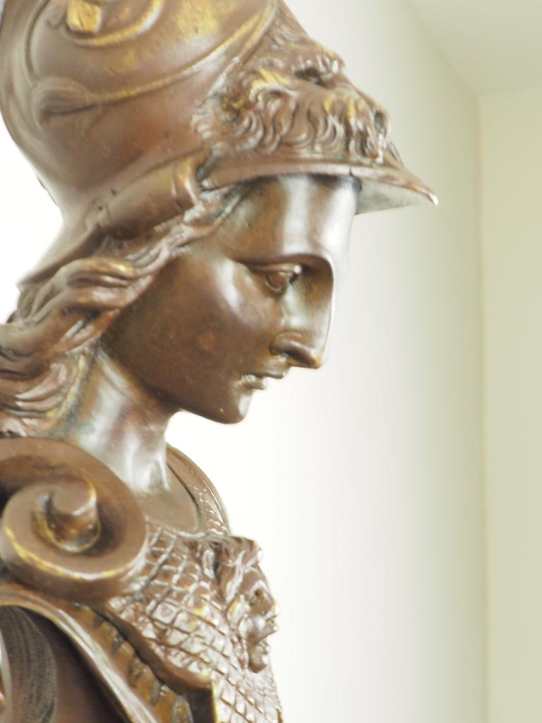 Exquisite Antique Bronze Wall Light Greek Goddess Athena 5