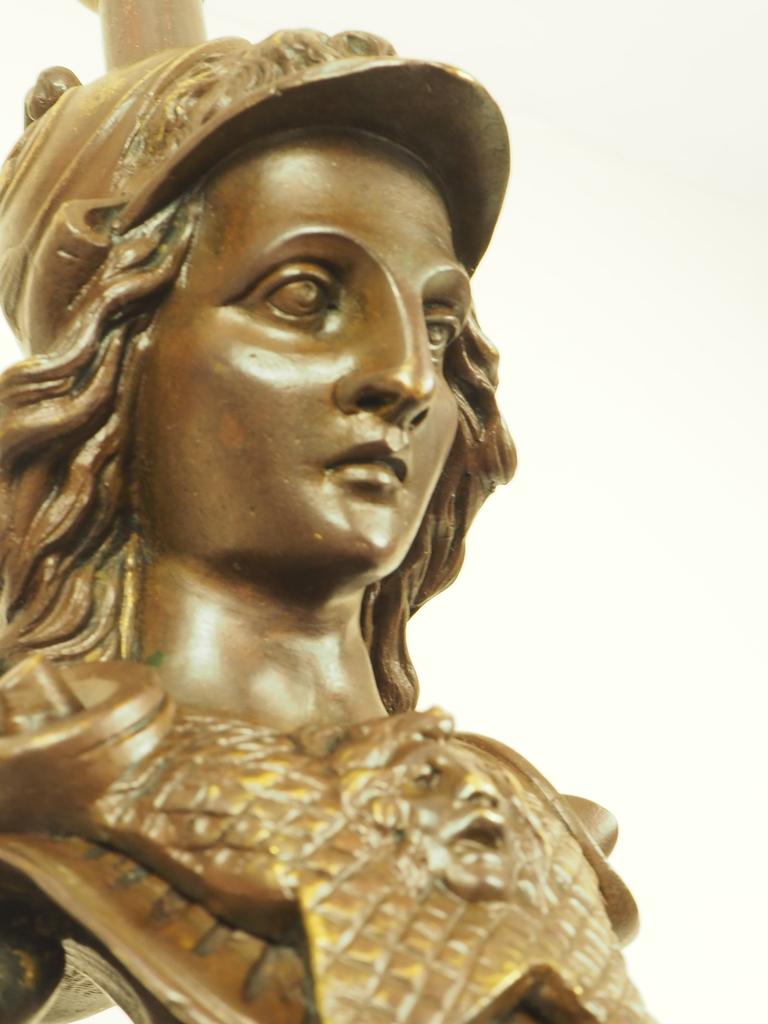 Exquisite Antique Bronze Wall Light Greek Goddess Athena 7