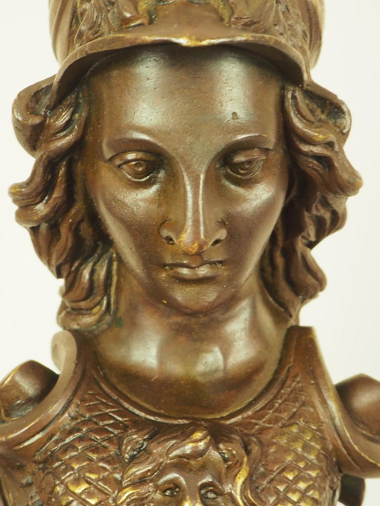 Exquisite Antique Bronze Wall Light Greek Goddess Athena 13