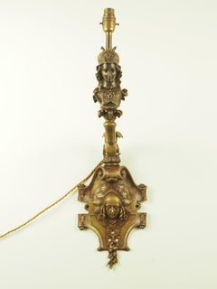 Exquisite Antique Bronze Wall Light Greek Goddess Athena