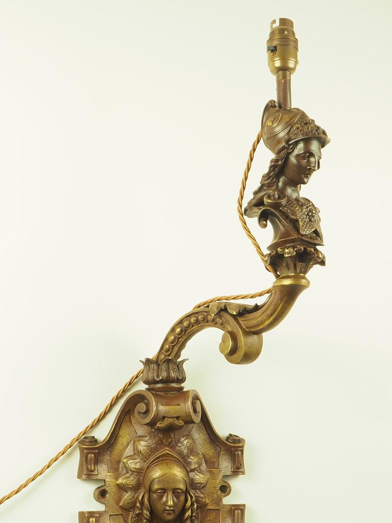 Greek Revival Exquisite Antique Bronze Wall Light Greek Goddess Athena