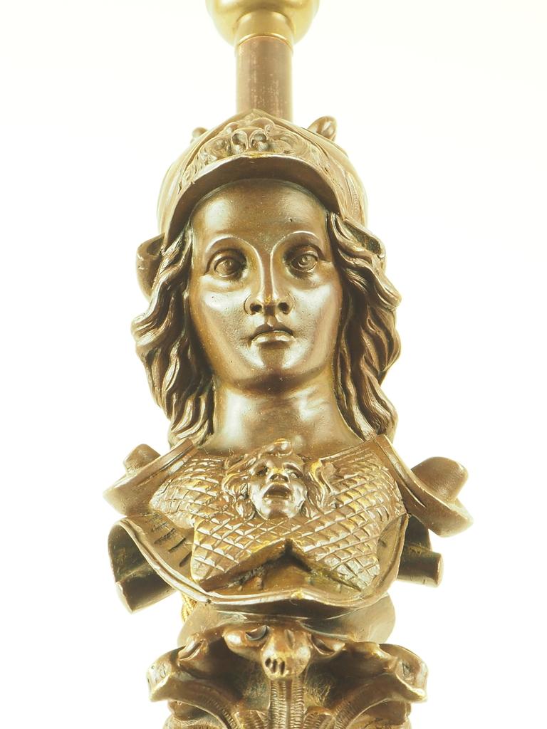 Exquisite Antique Bronze Wall Light Greek Goddess Athena 3