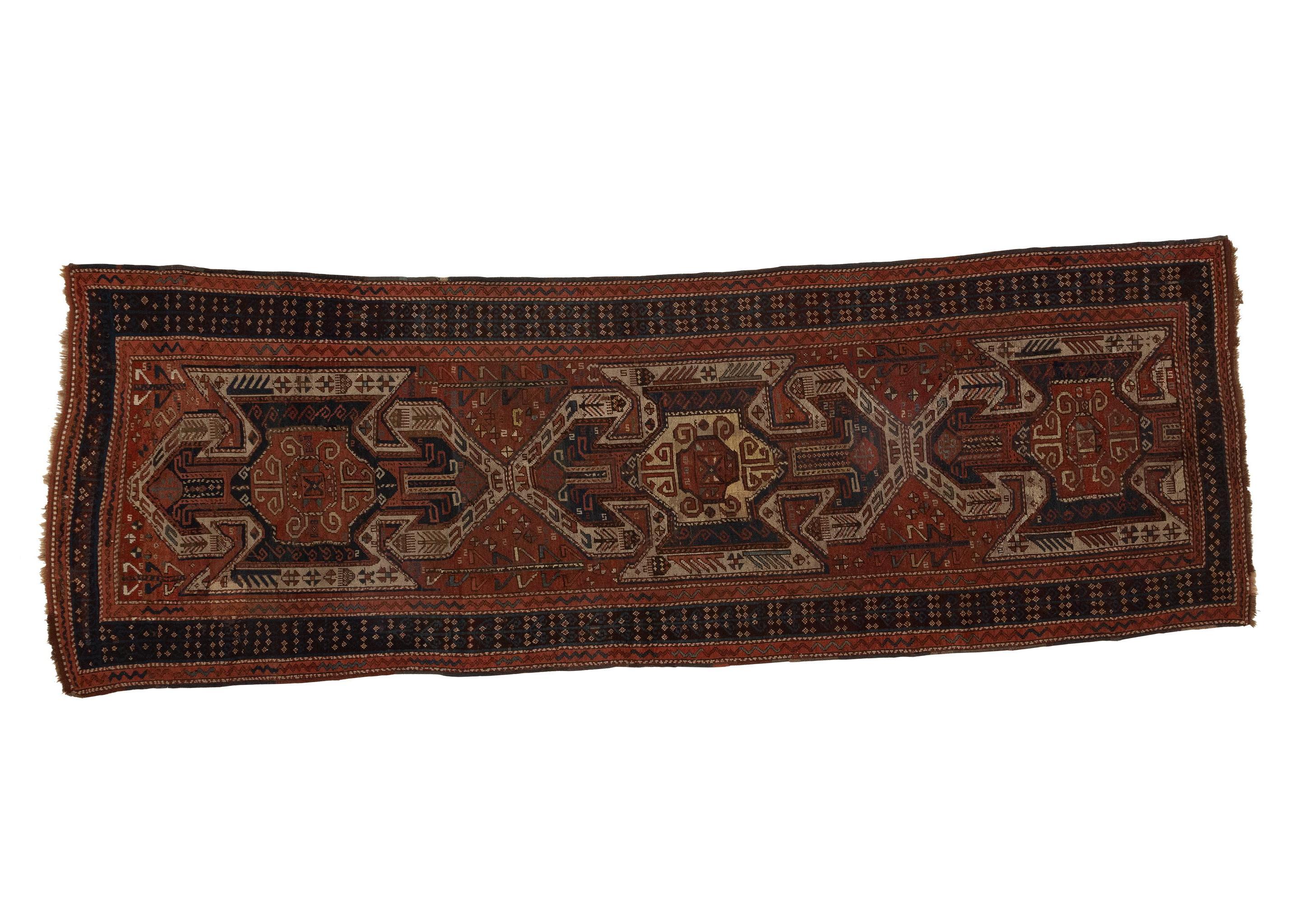 Tissé à la main Magnifique tapis caucasien ancien des années 1880 en vente