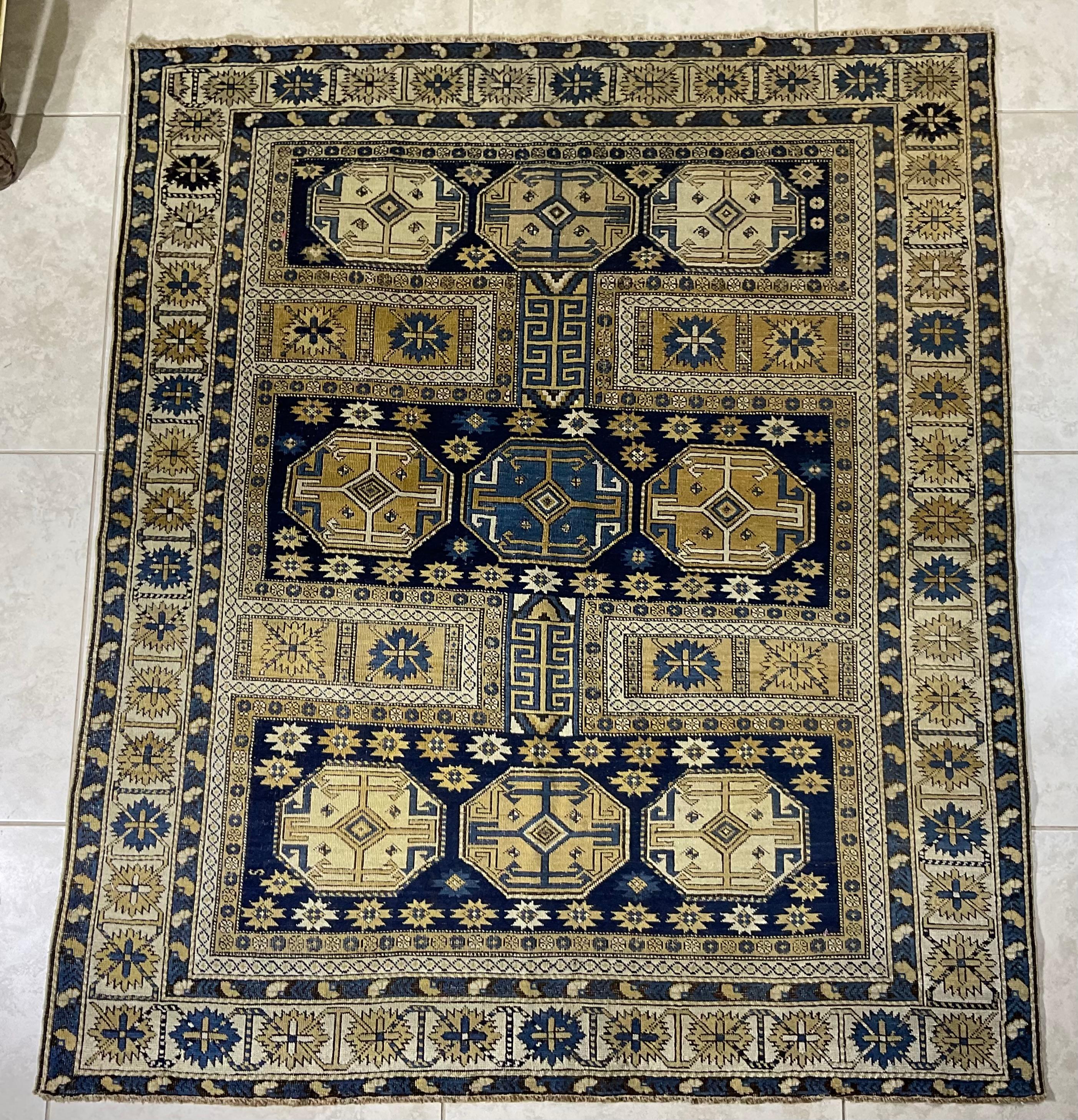 Exquisite Antique Caucasian Shirvan  Rug     59”x 50”.5 For Sale 9