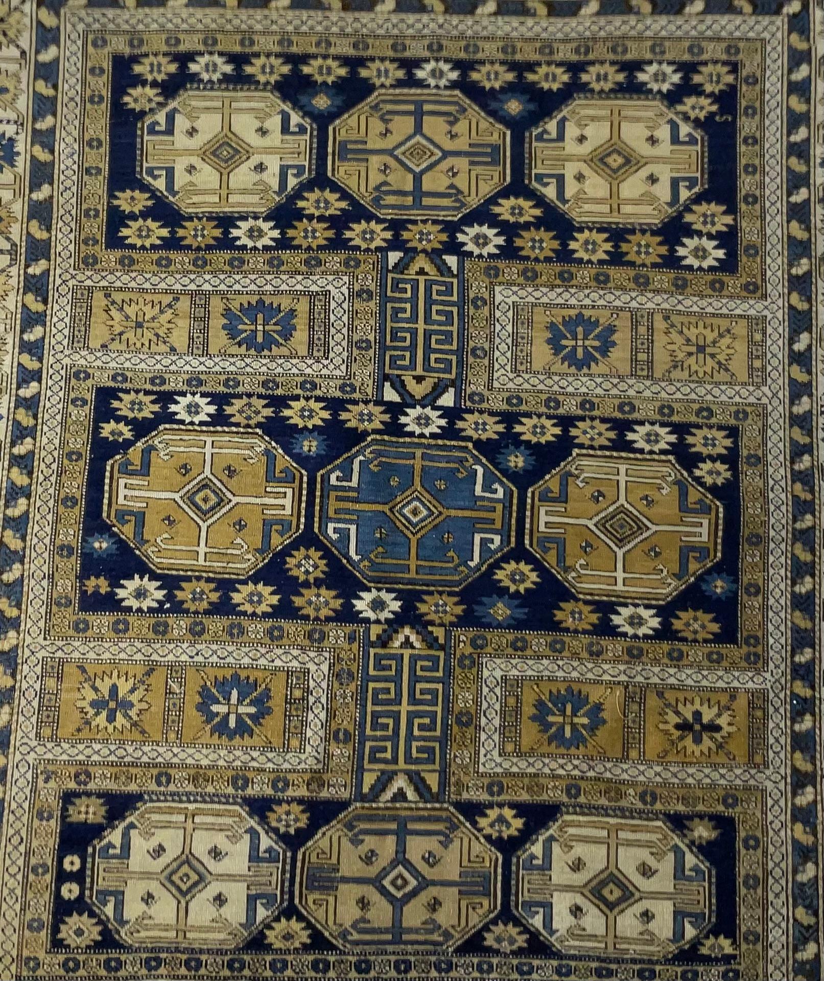 Tribal Exquisite Antique Caucasian Shirvan  Rug     59”x 50”.5 For Sale